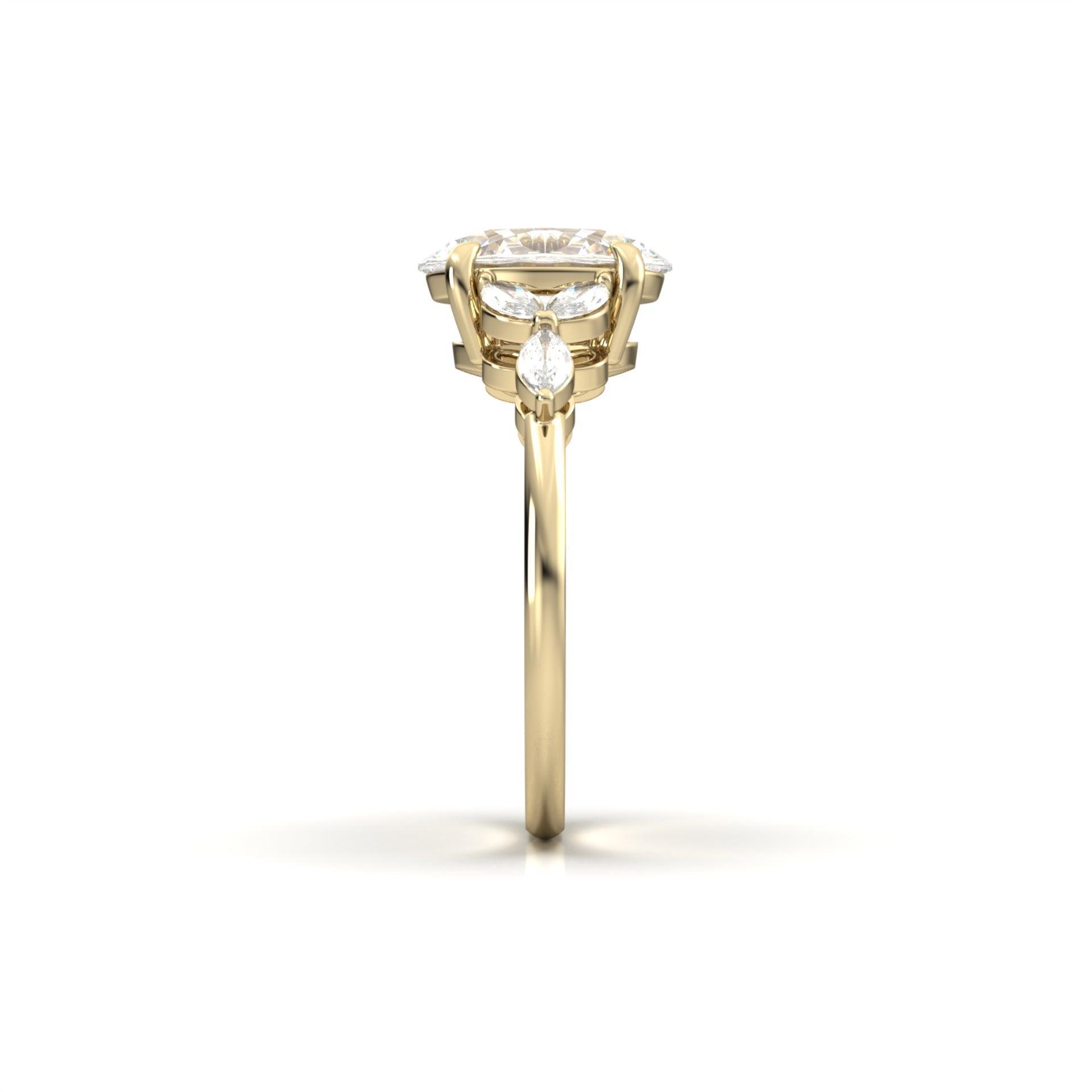2 CT Round Halo & Pave Lab Grown Diamond Engagement Ring