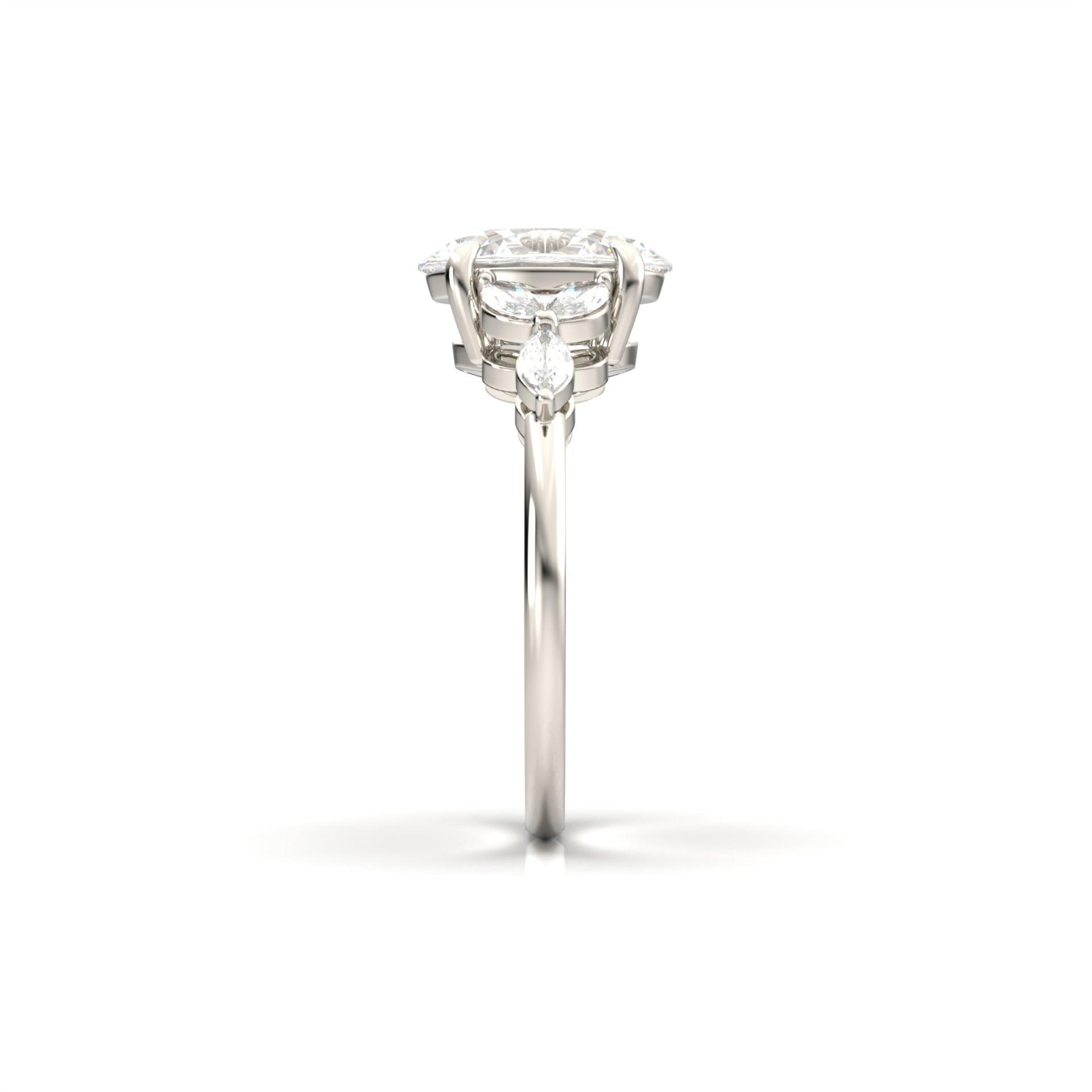 2 CT Round Halo & Pave Lab Grown Diamond Engagement Ring