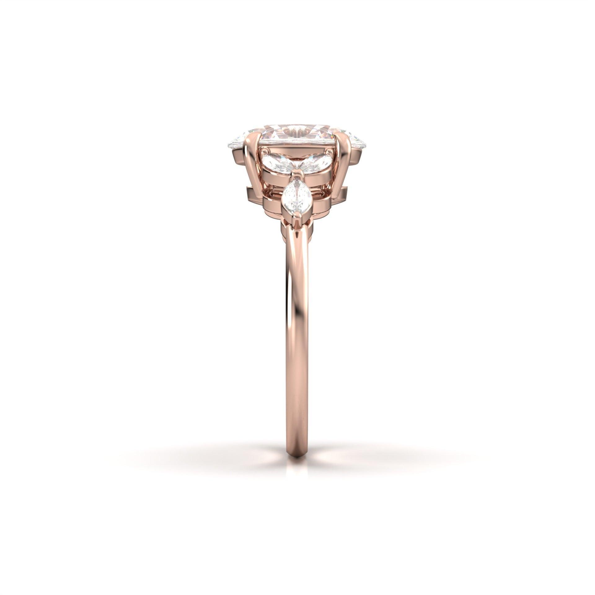 2 CT Round Halo & Pave Lab Grown Diamond Engagement Ring