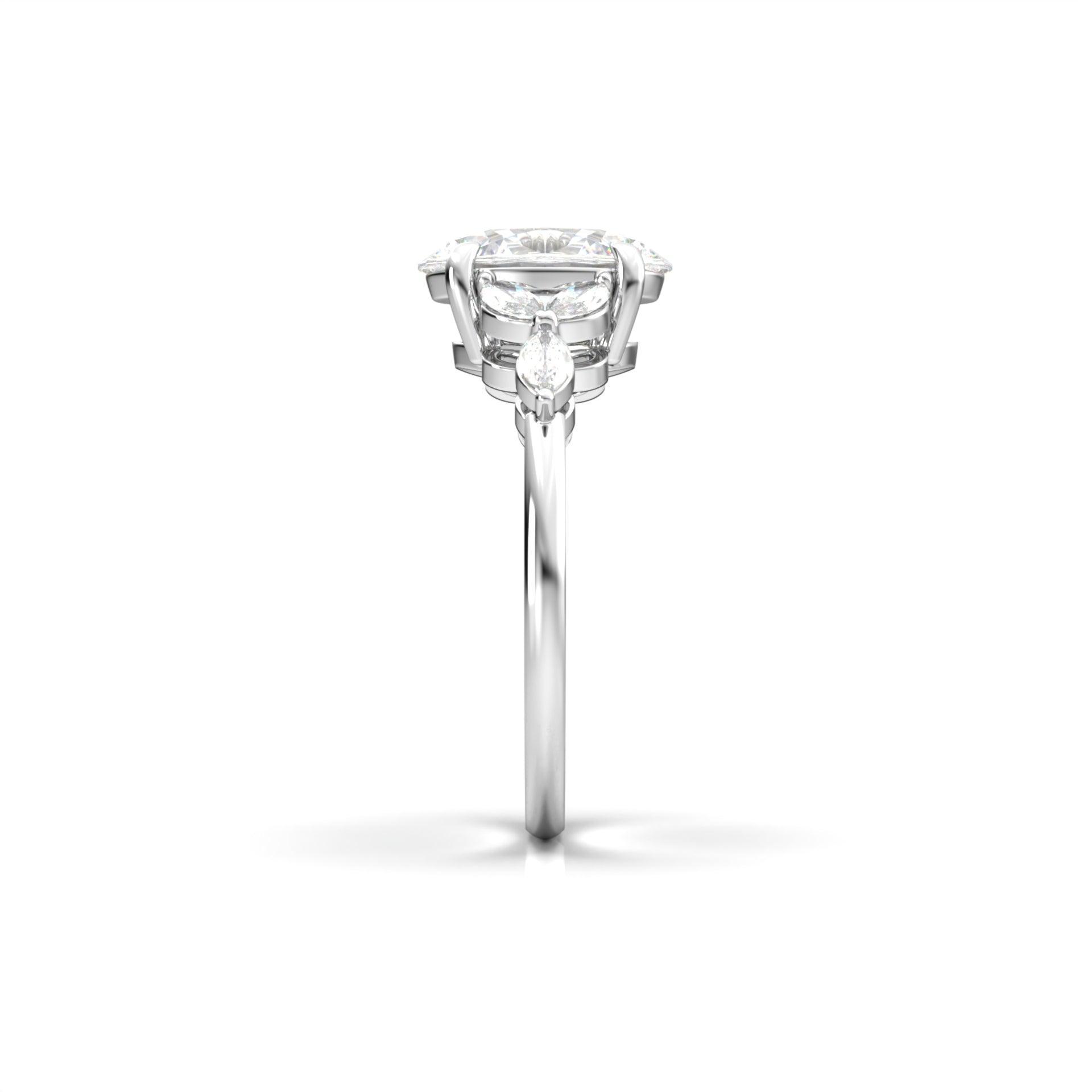 2 CT Round Halo & Pave Lab Grown Diamond Engagement Ring