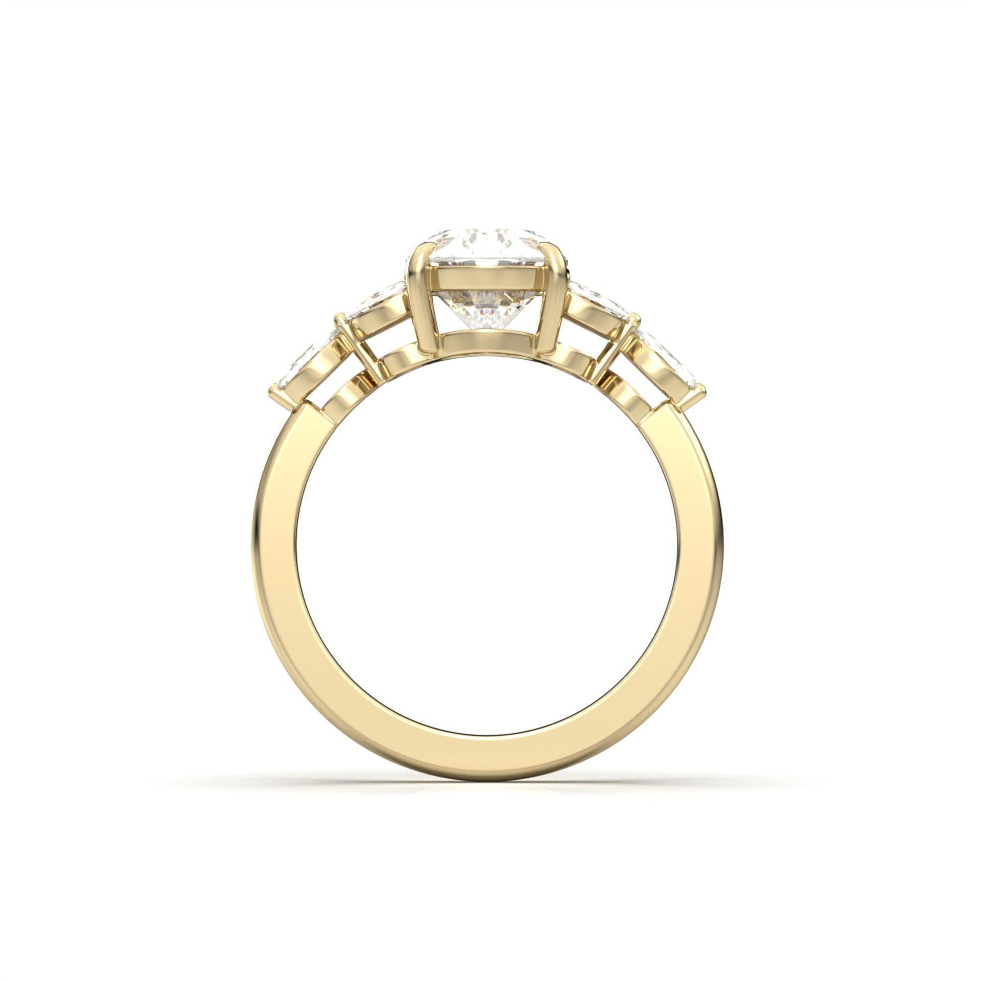 2 CT Round Halo & Pave Lab Grown Diamond Engagement Ring