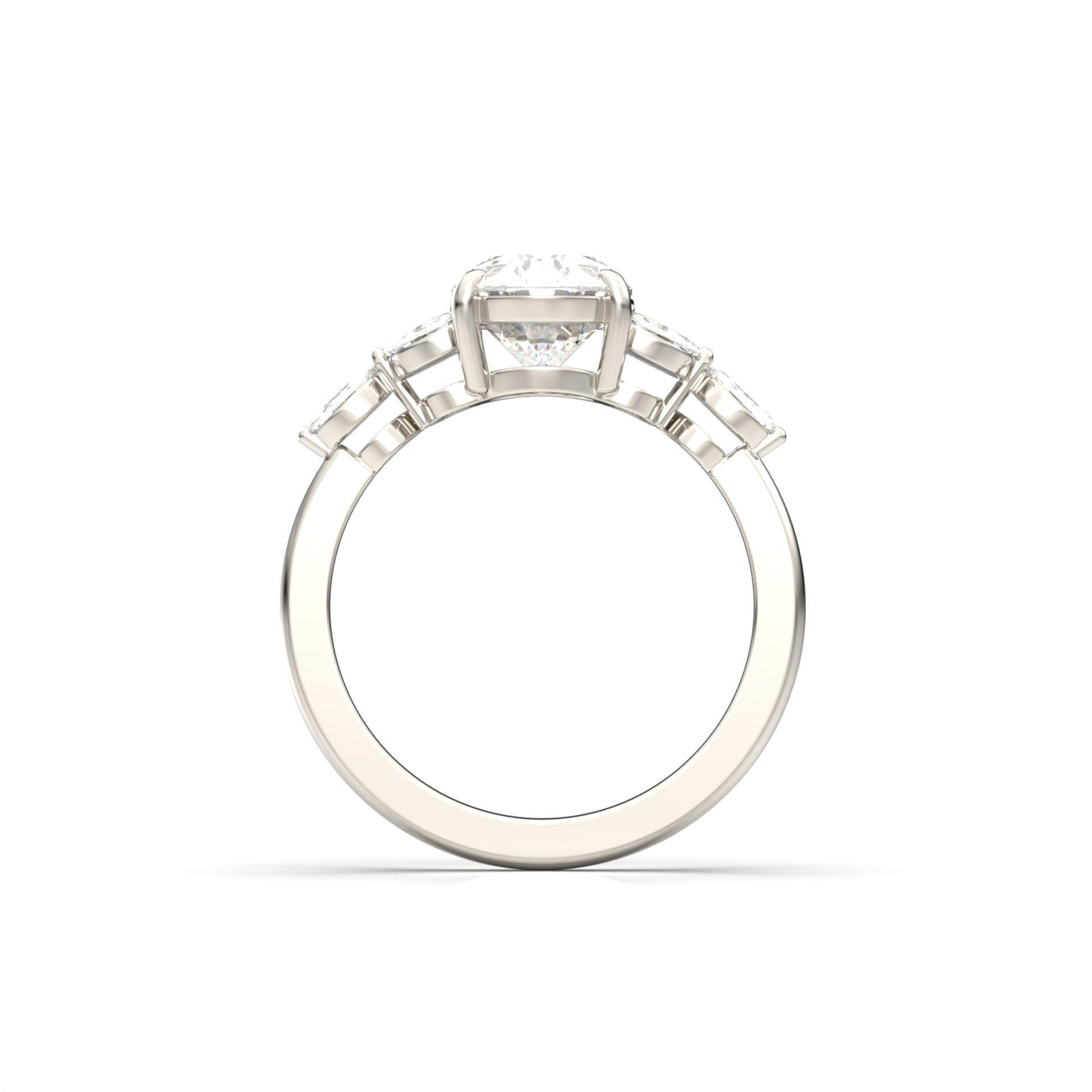 2 CT Round Halo & Pave Lab Grown Diamond Engagement Ring
