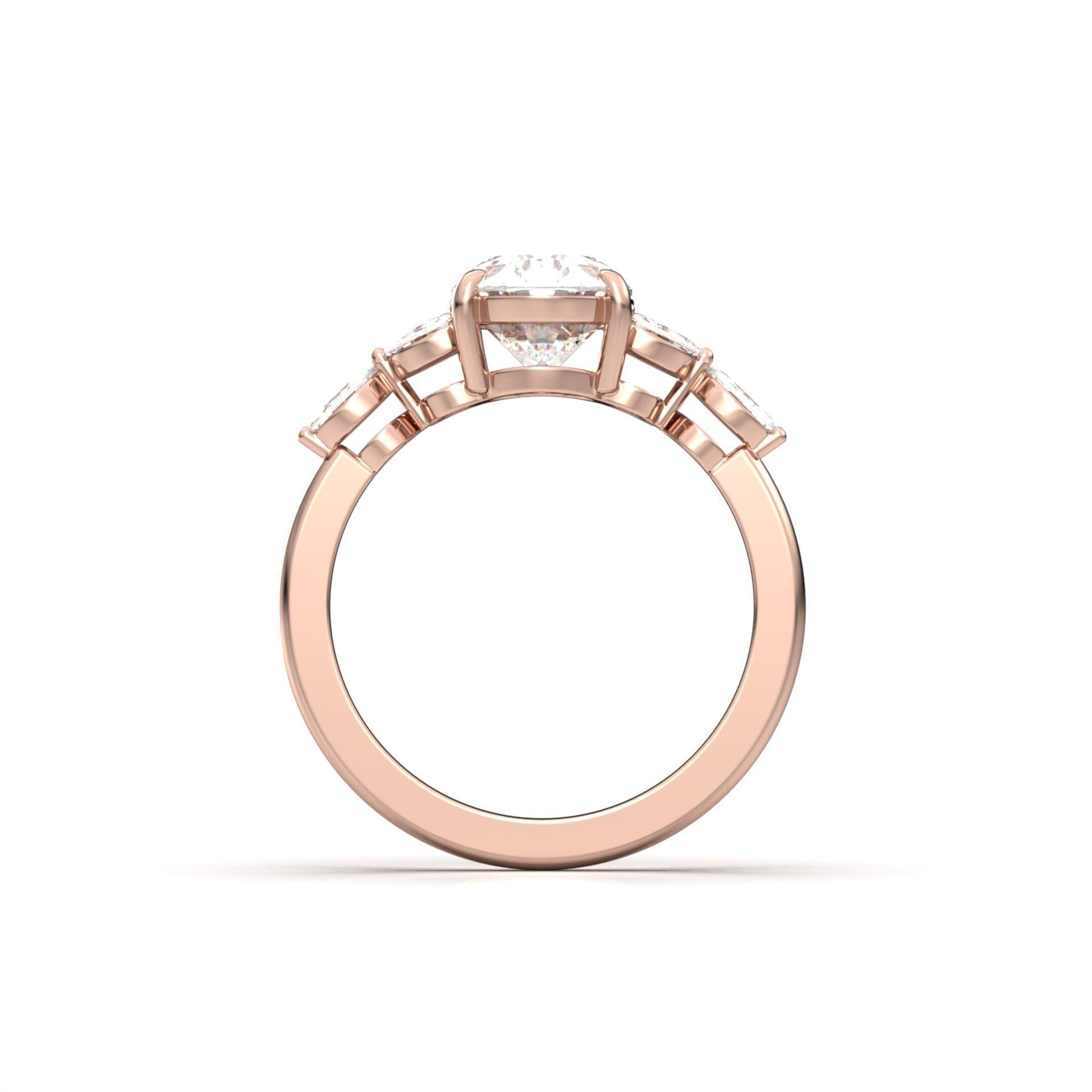 2 CT Round Halo & Pave Lab Grown Diamond Engagement Ring