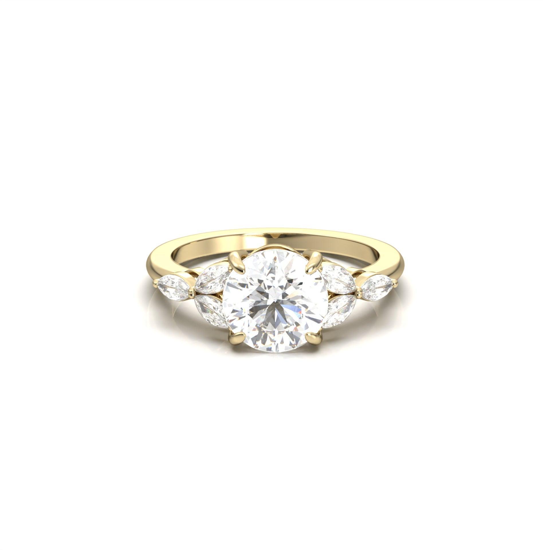 2 CT Round Halo & Pave Lab Grown Diamond Engagement Ring
