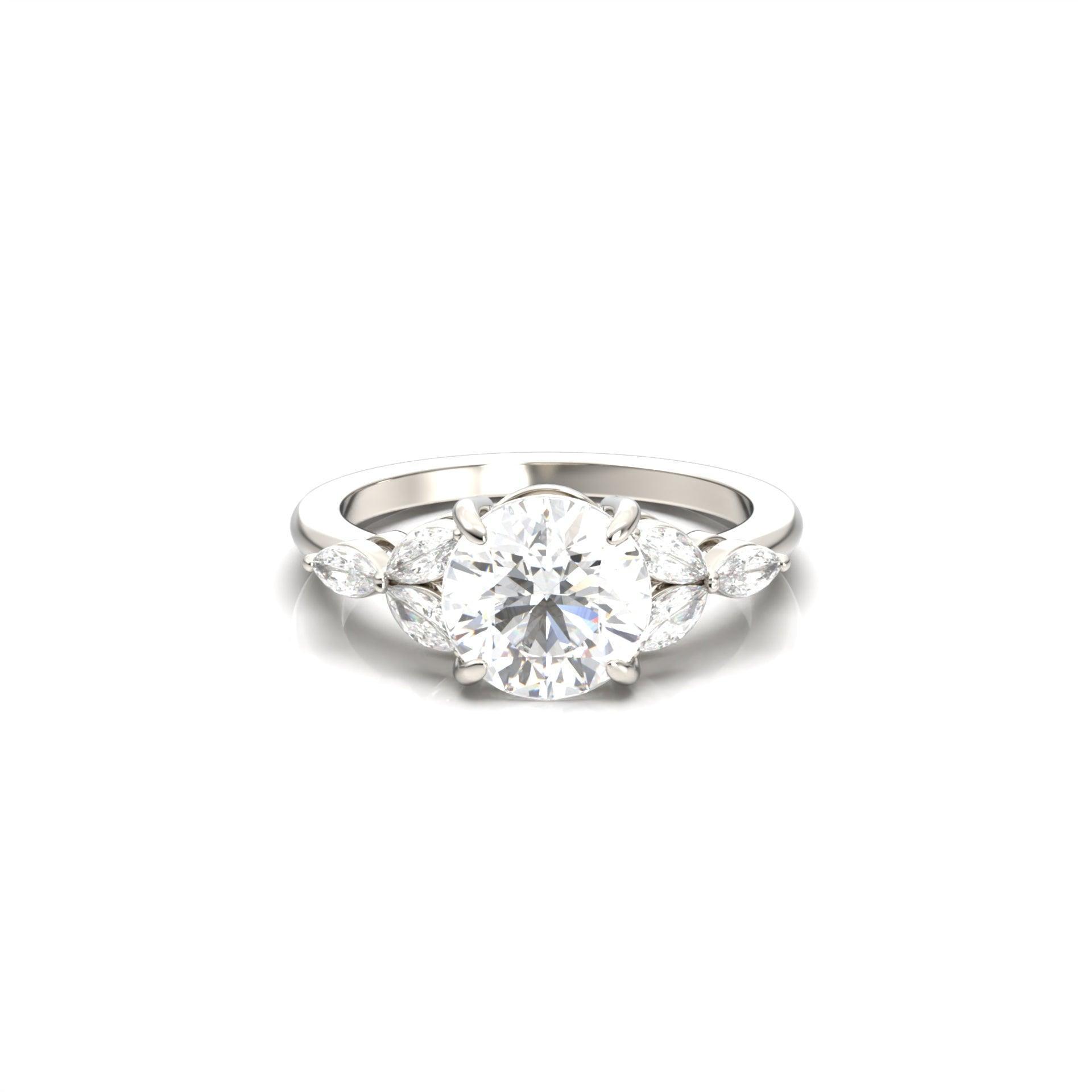 2 CT Round Halo & Pave Lab Grown Diamond Engagement Ring
