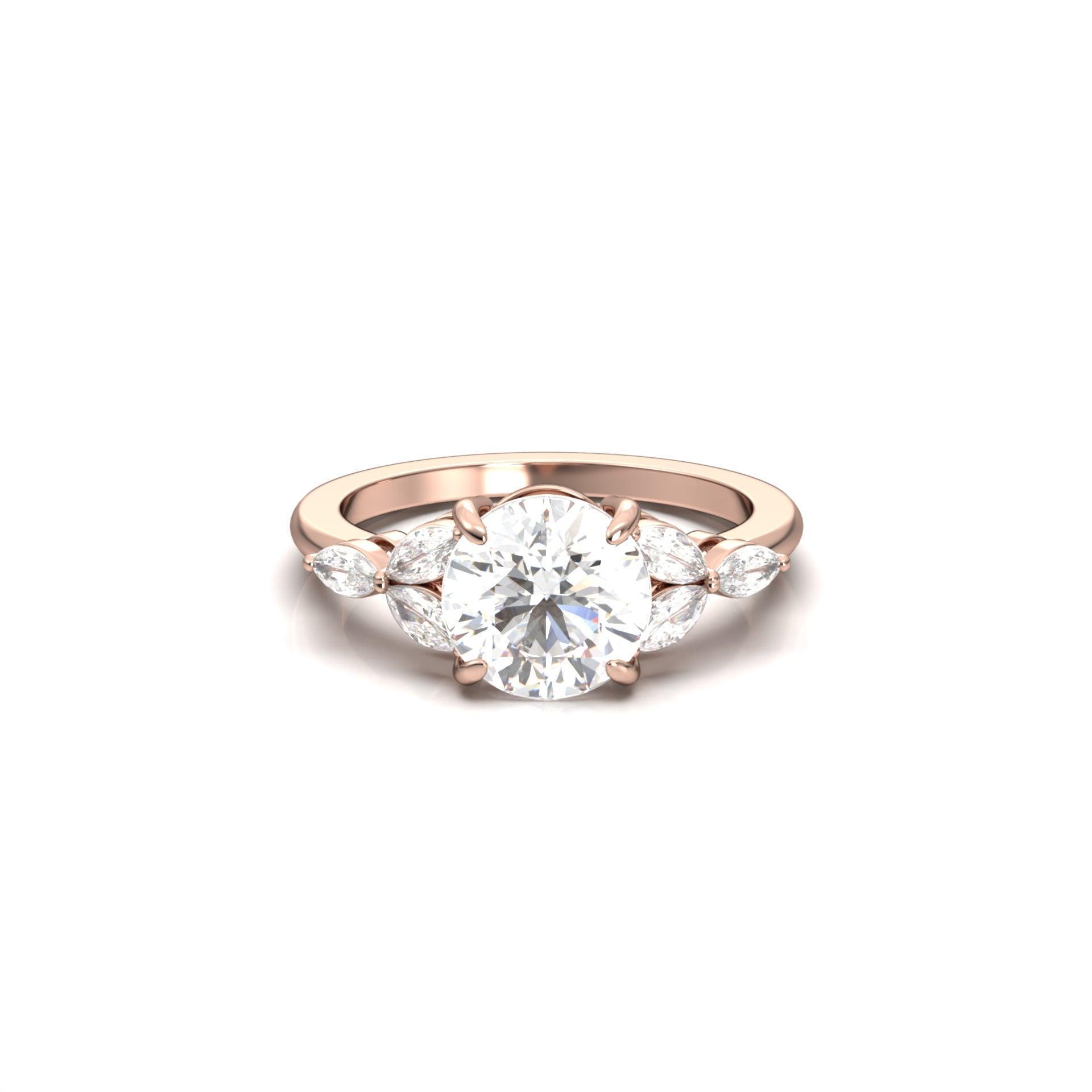2 CT Round Halo & Pave Lab Grown Diamond Engagement Ring