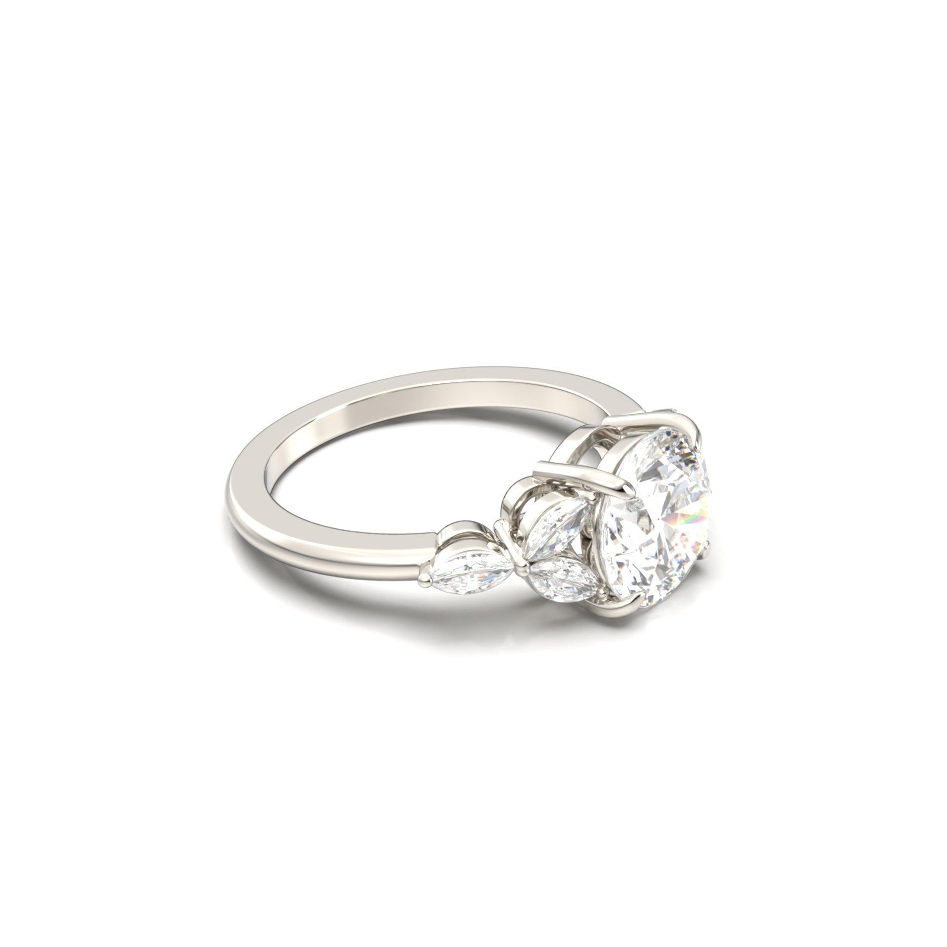 2 CT Round Halo & Pave Lab Grown Diamond Engagement Ring