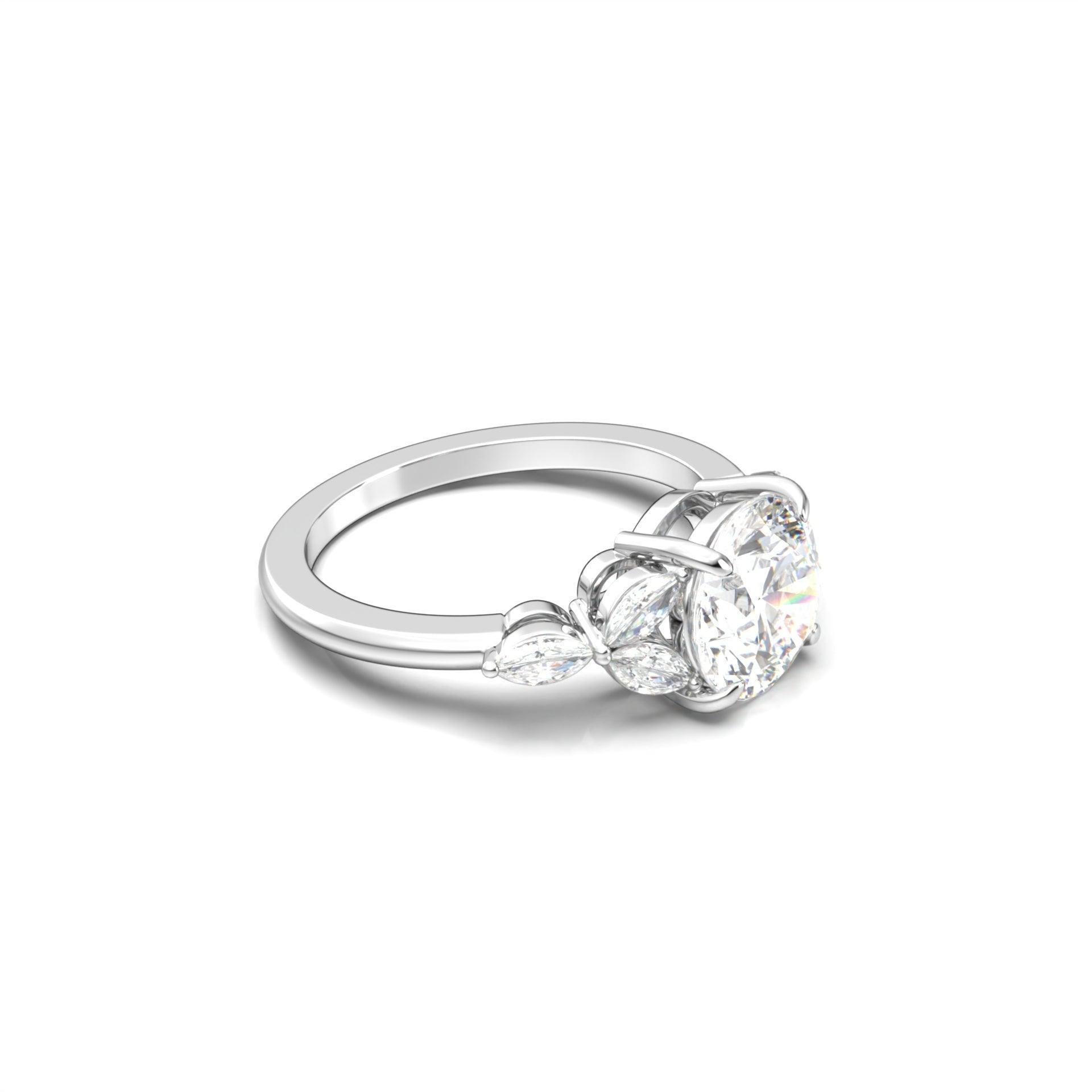 2 CT Round Halo & Pave Lab Grown Diamond Engagement Ring