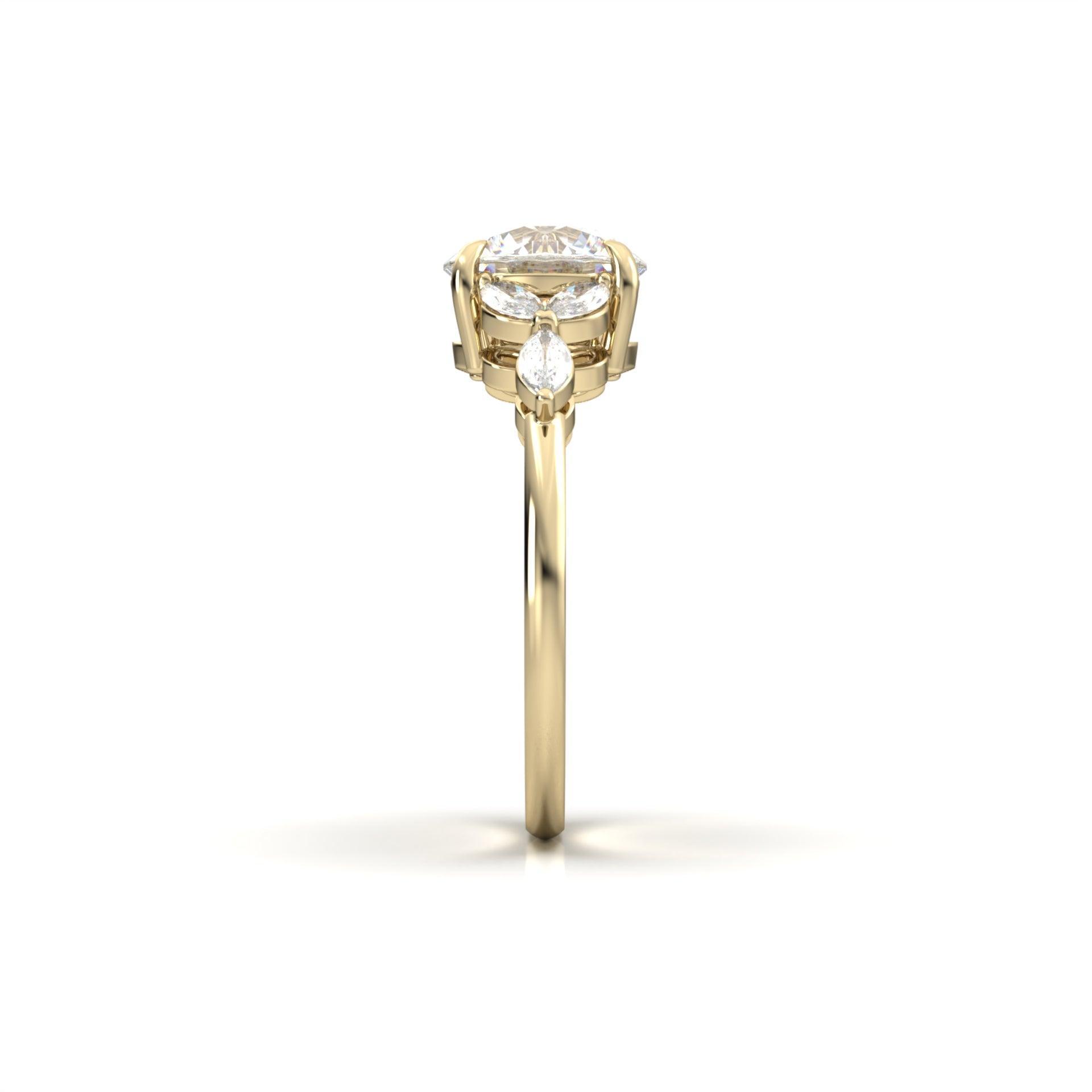 2 CT Round Halo & Pave Lab Grown Diamond Engagement Ring