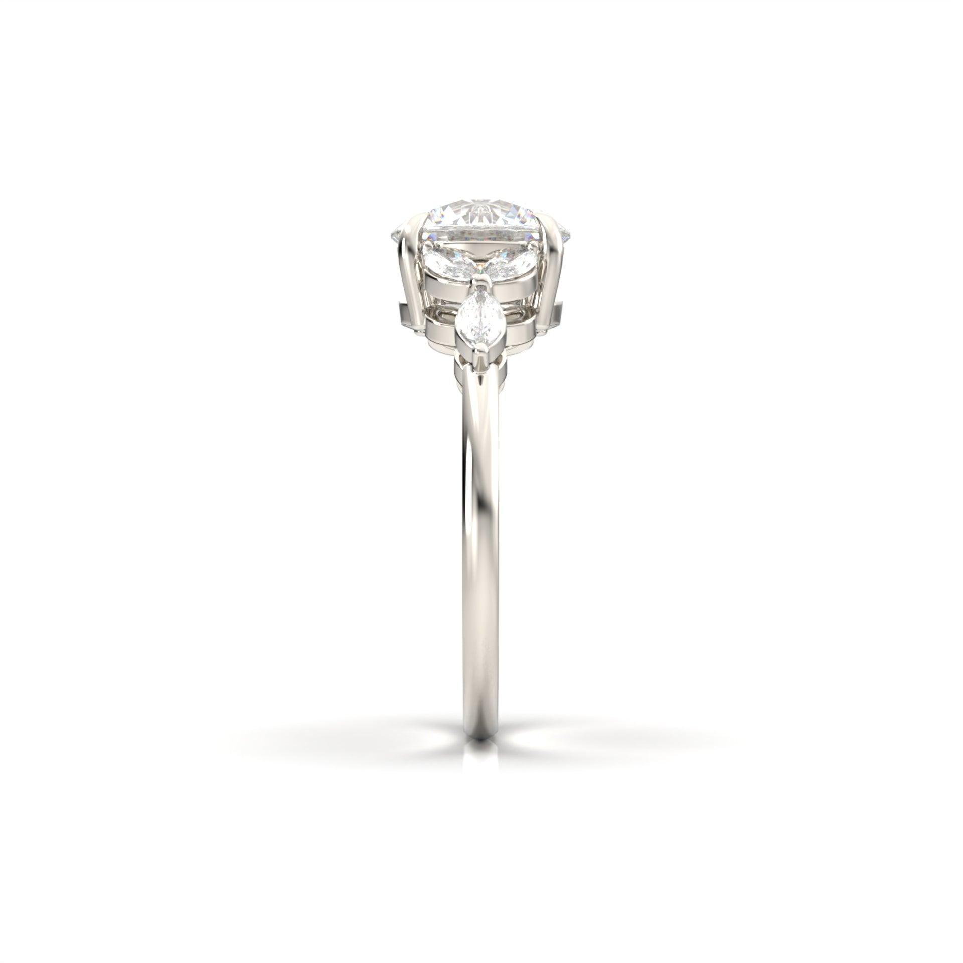 2 CT Round Halo & Pave Lab Grown Diamond Engagement Ring