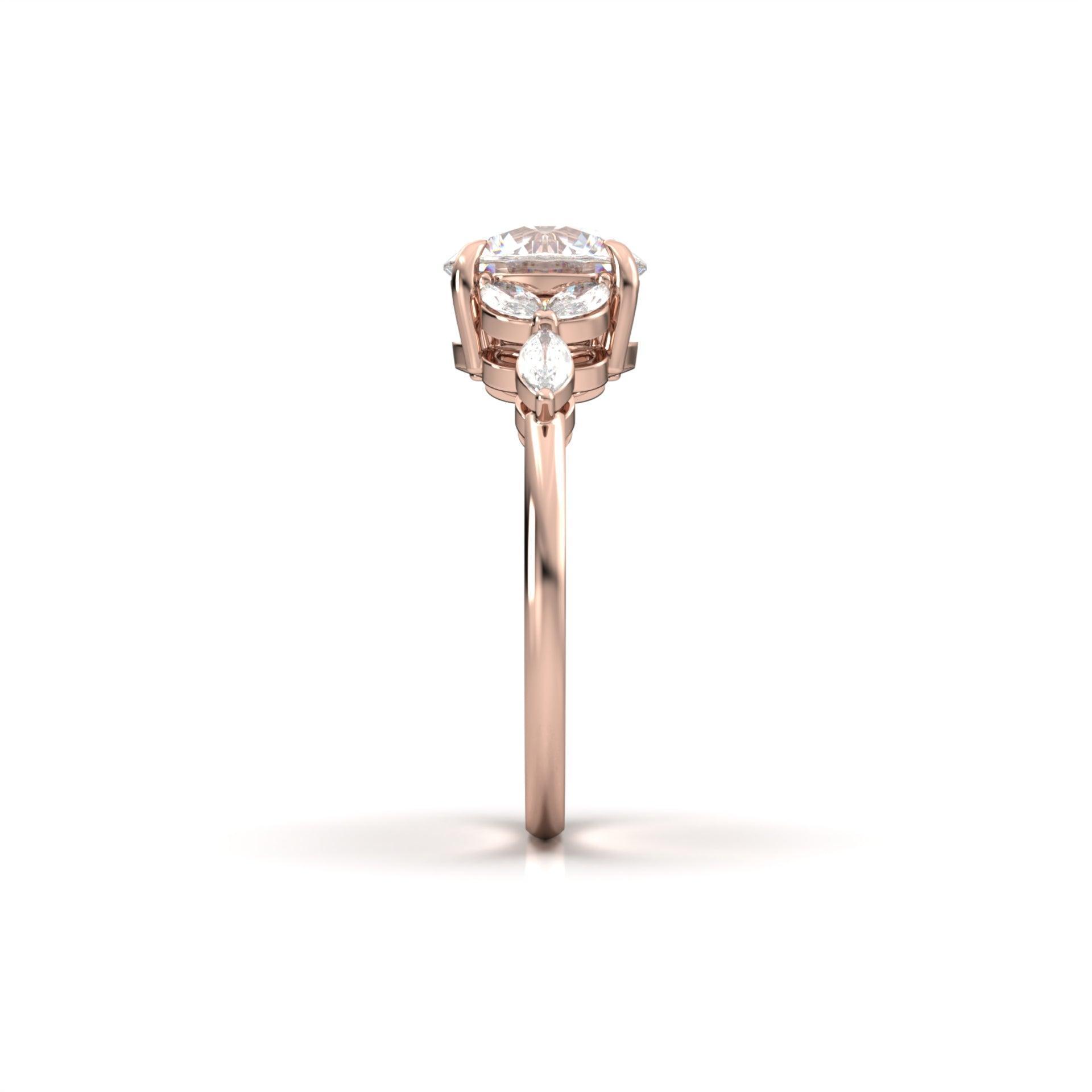 2 CT Round Halo & Pave Lab Grown Diamond Engagement Ring