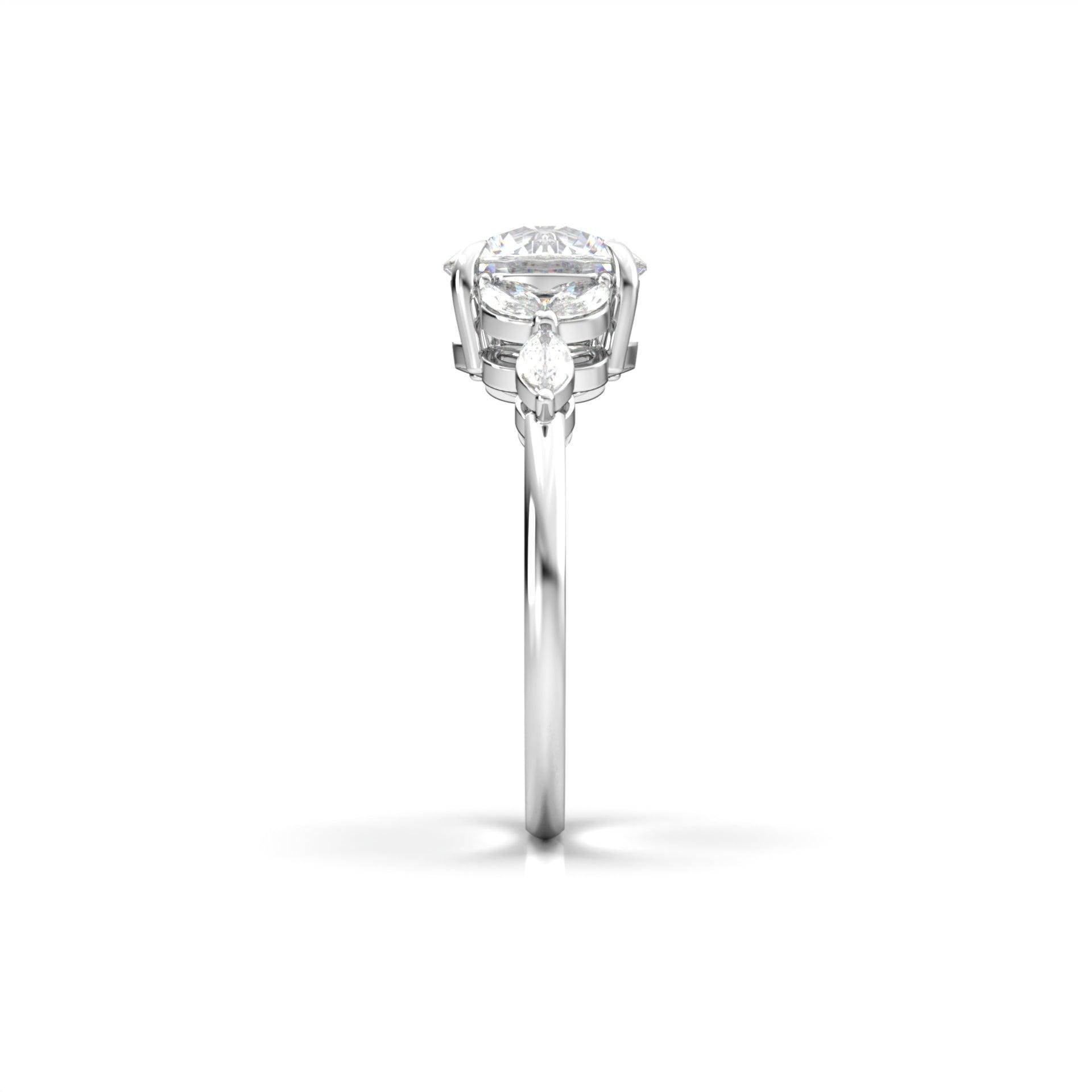 2 CT Round Halo & Pave Lab Grown Diamond Engagement Ring