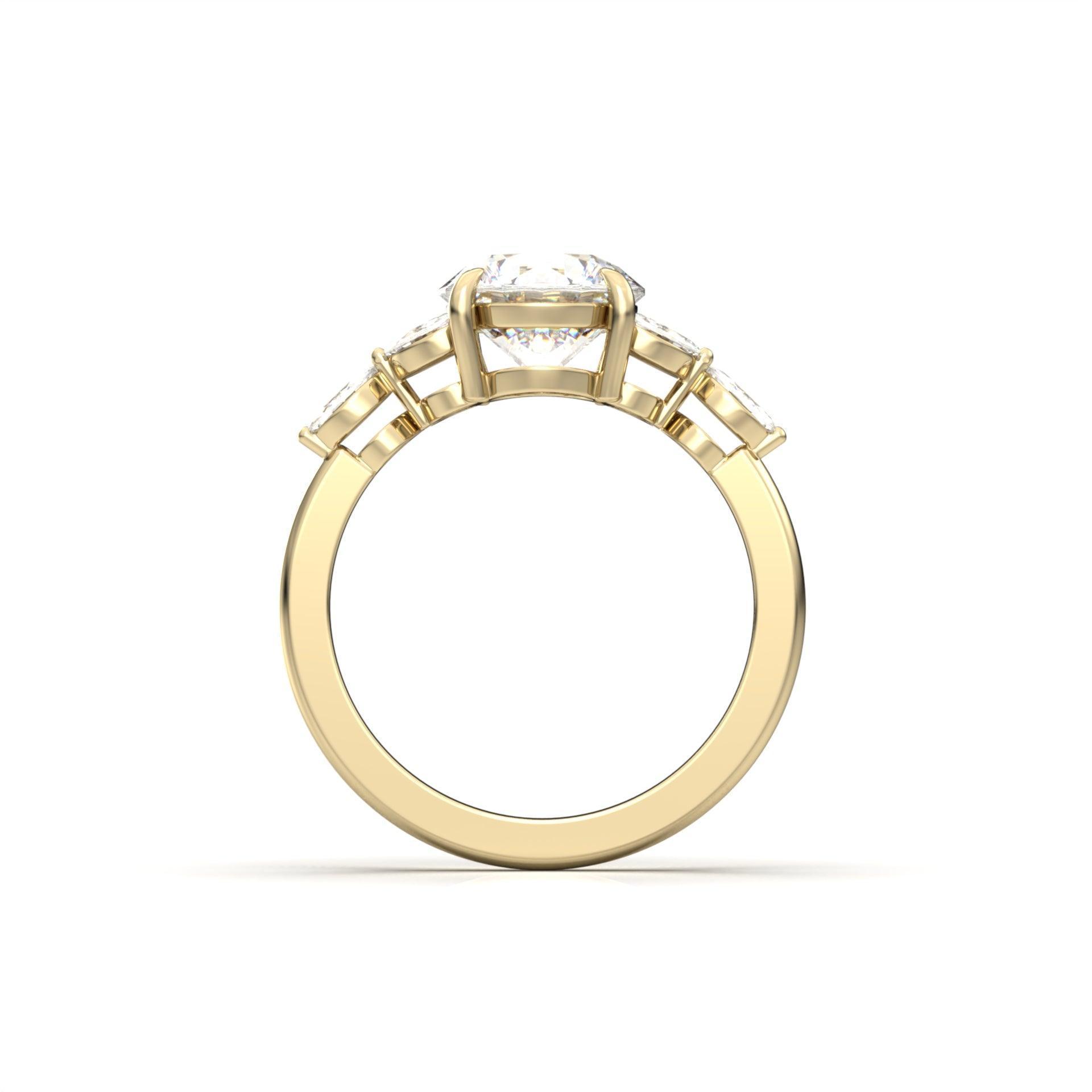 2 CT Round Halo & Pave Lab Grown Diamond Engagement Ring