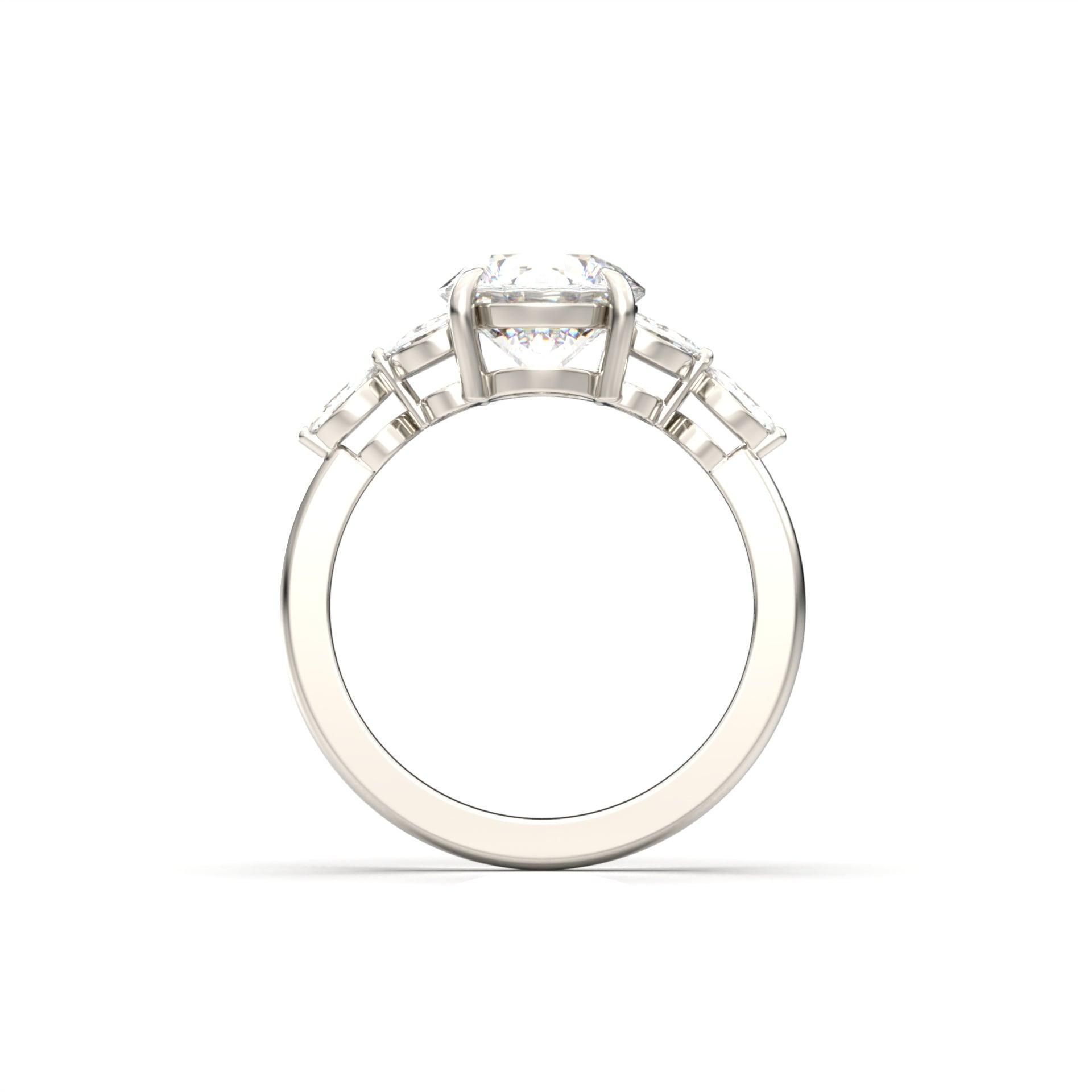 2 CT Round Halo & Pave Lab Grown Diamond Engagement Ring