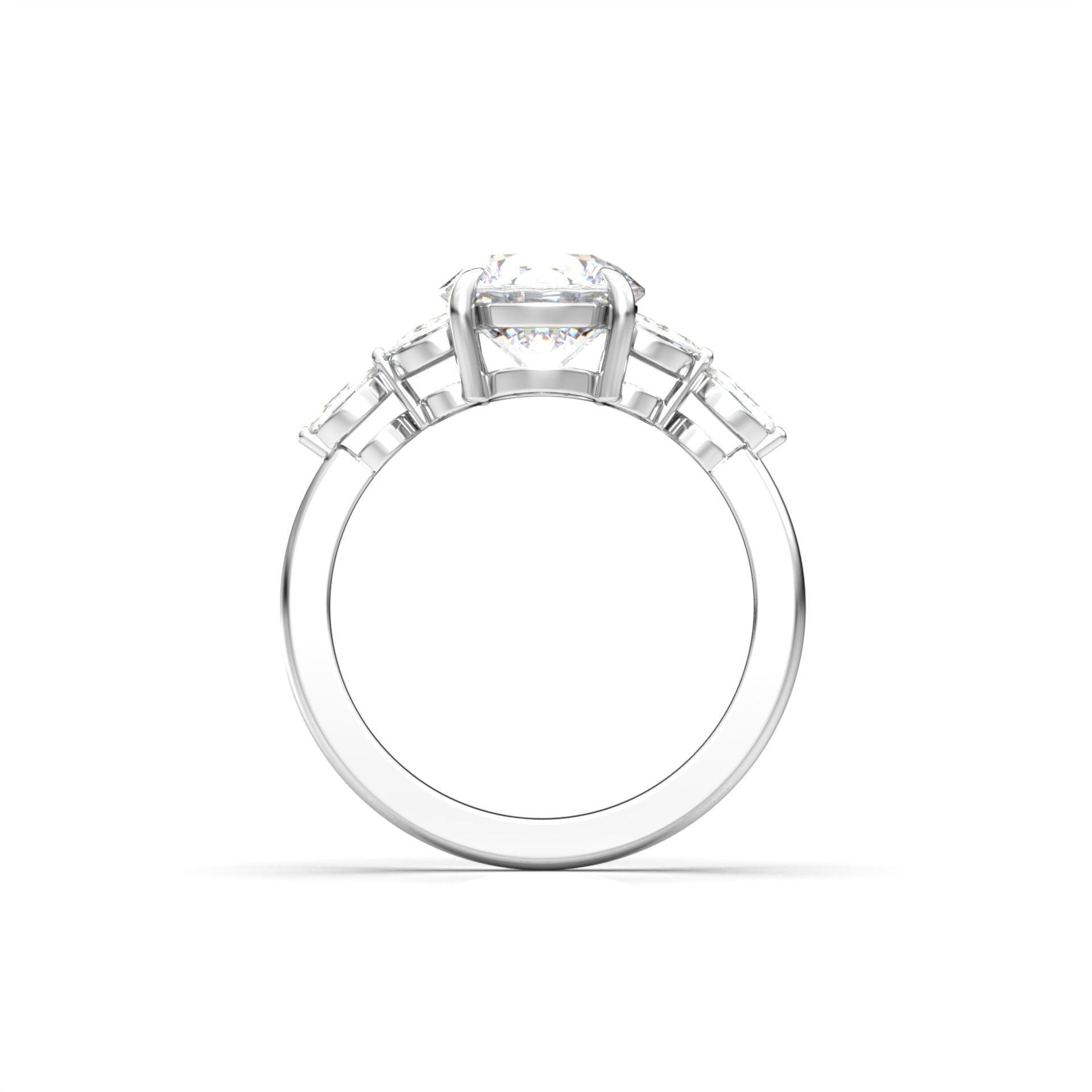 2 CT Round Halo & Pave Lab Grown Diamond Engagement Ring