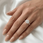 2 CT Round Halo & Pave Lab Grown Diamond Engagement Ring