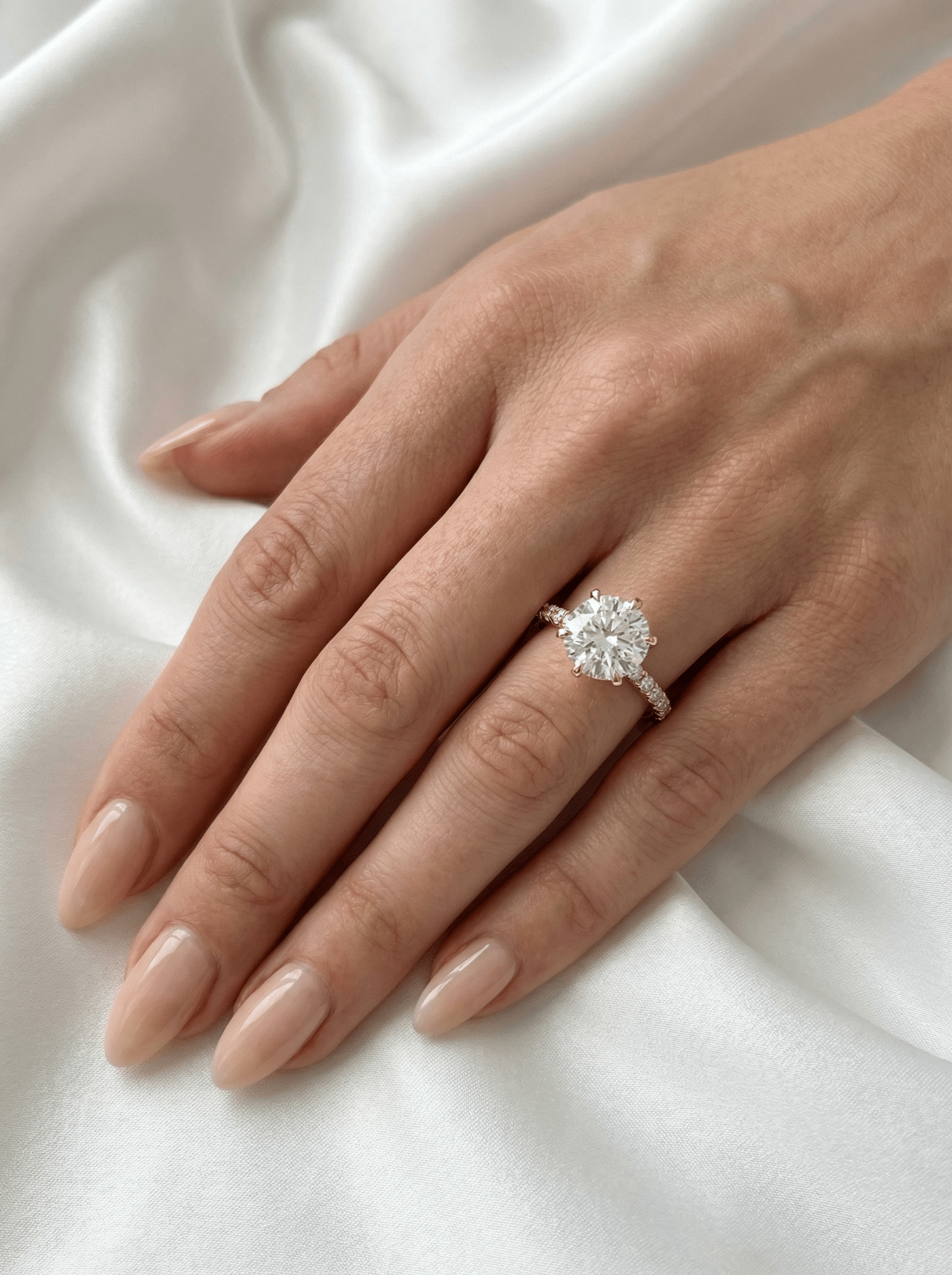 2 CT Round Halo & Pave Lab Grown Diamond Engagement Ring