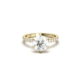 2 CT Round Halo & Pave Lab Grown Diamond Engagement Ring