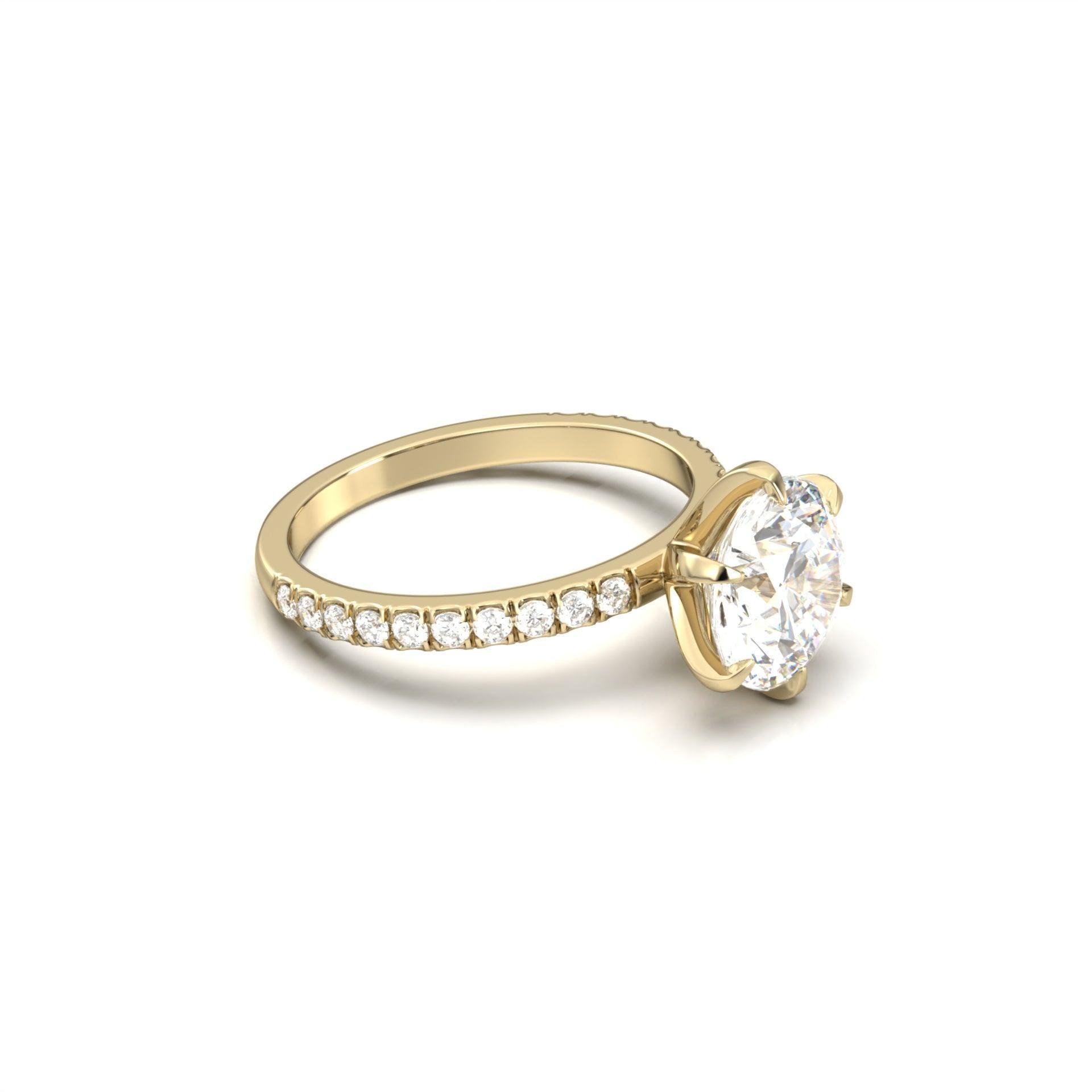 2 CT Round Halo & Pave Lab Grown Diamond Engagement Ring