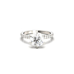 2 CT Round Halo & Pave Lab Grown Diamond Engagement Ring
