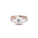 2 CT Round Halo & Pave Lab Grown Diamond Engagement Ring