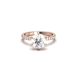 2 CT Round Halo & Pave Lab Grown Diamond Engagement Ring