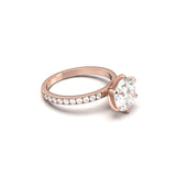 2 CT Round Halo & Pave Lab Grown Diamond Engagement Ring