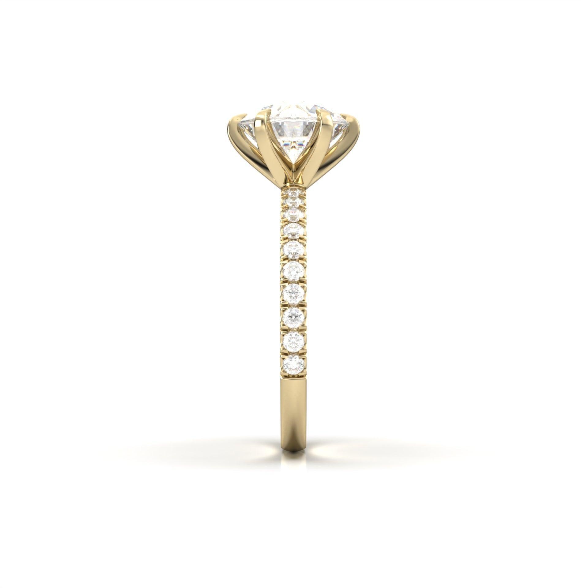 2 CT Round Halo & Pave Lab Grown Diamond Engagement Ring