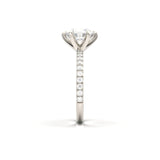 2 CT Round Halo & Pave Lab Grown Diamond Engagement Ring