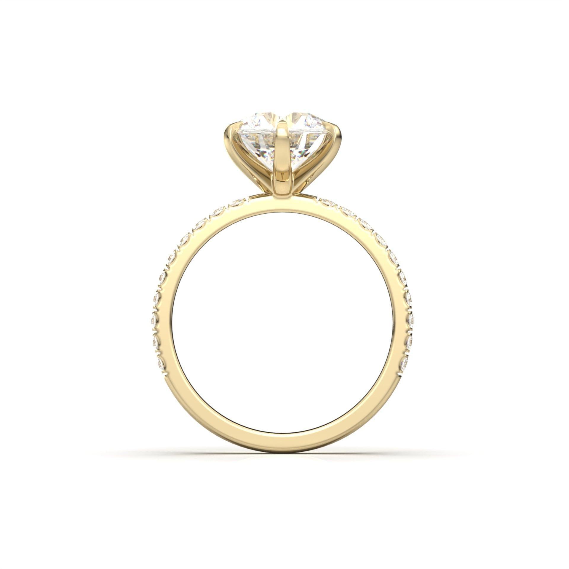 2 CT Round Halo & Pave Lab Grown Diamond Engagement Ring