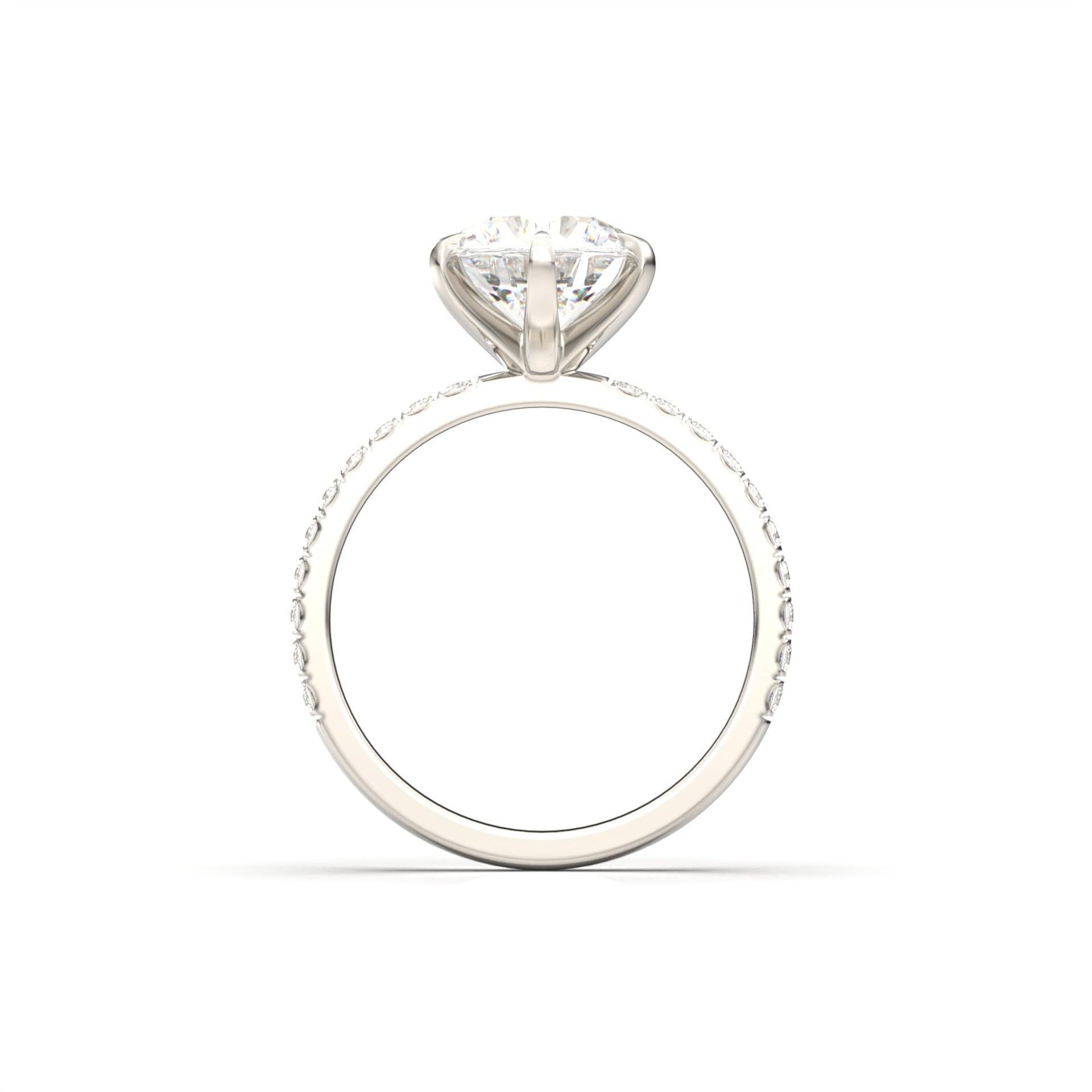 2 CT Round Halo & Pave Lab Grown Diamond Engagement Ring