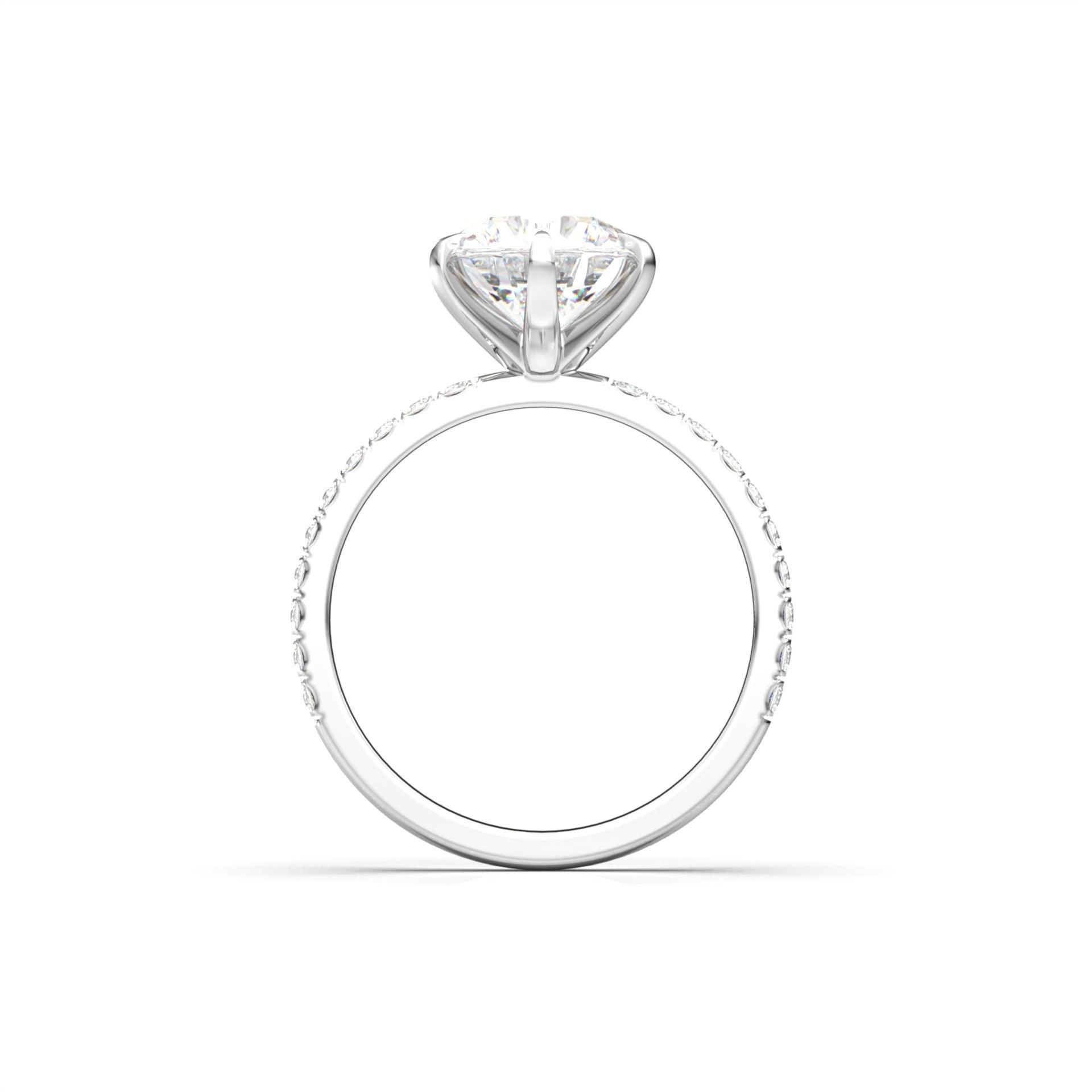 2 CT Round Halo & Pave Lab Grown Diamond Engagement Ring