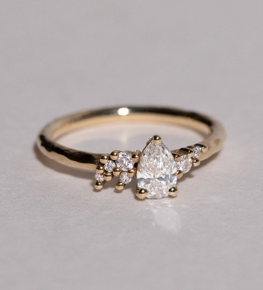 0.43 CT Pear Cluster Lab Grown Diamond Engagement Ring