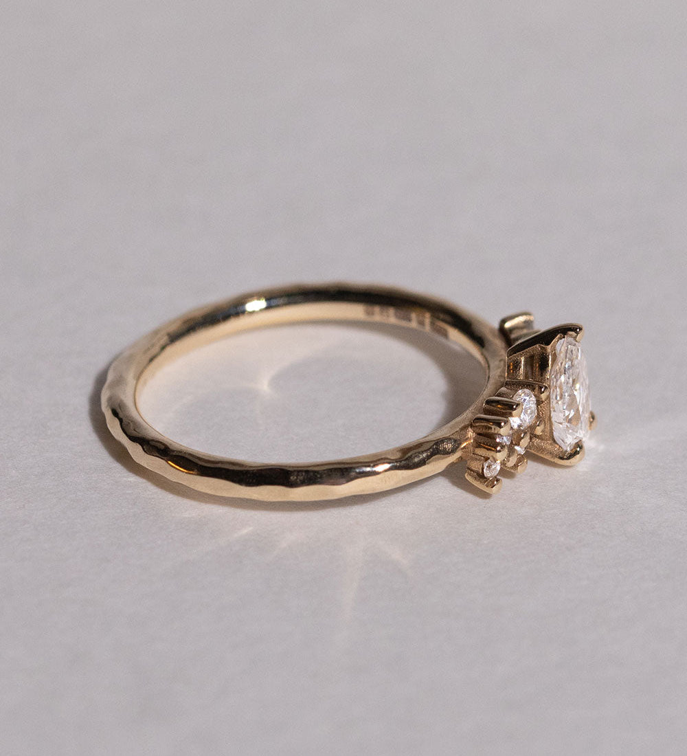 0.43 CT Pear Cluster Lab Grown Diamond Engagement Ring