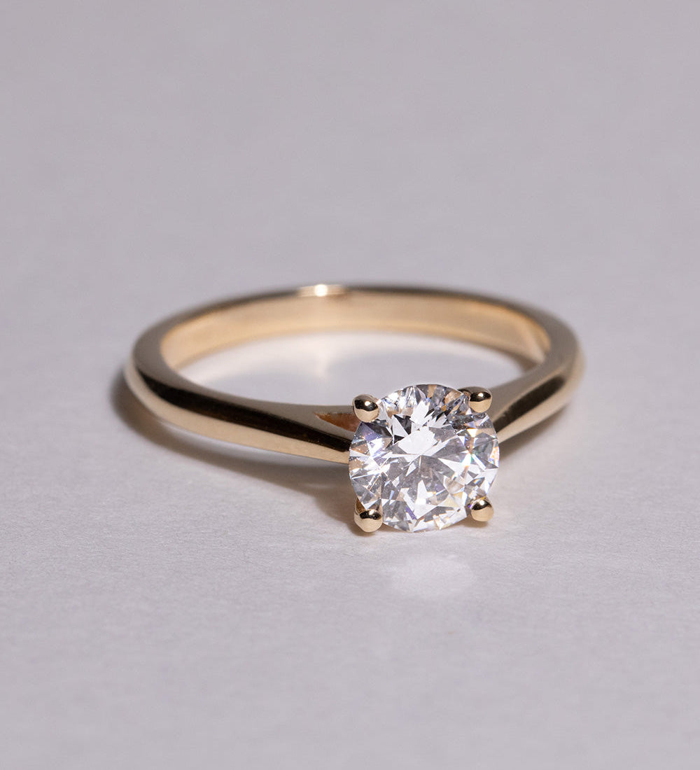 1 CT Round Solitaire Lab Grown Diamond Engagement Ring