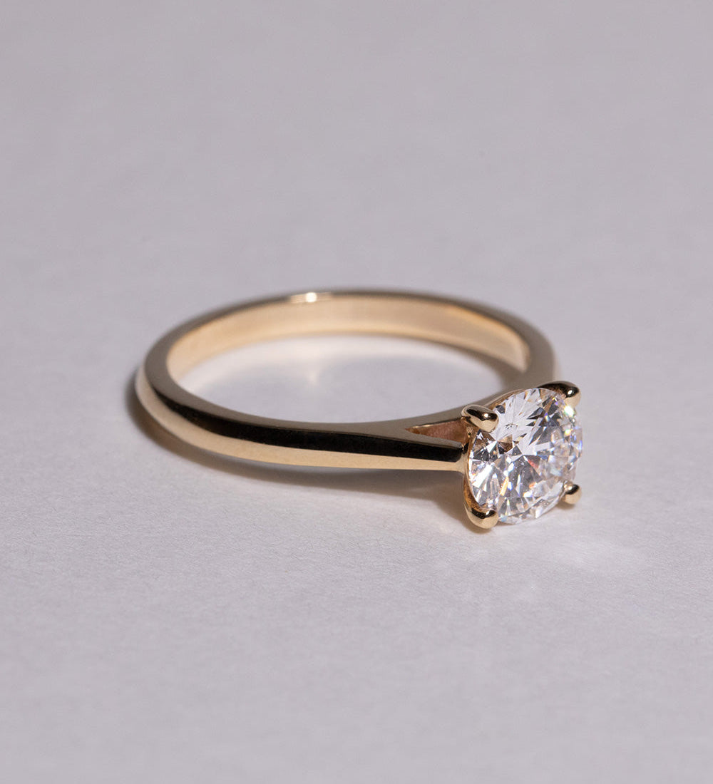 1 CT Round Solitaire Lab Grown Diamond Engagement Ring