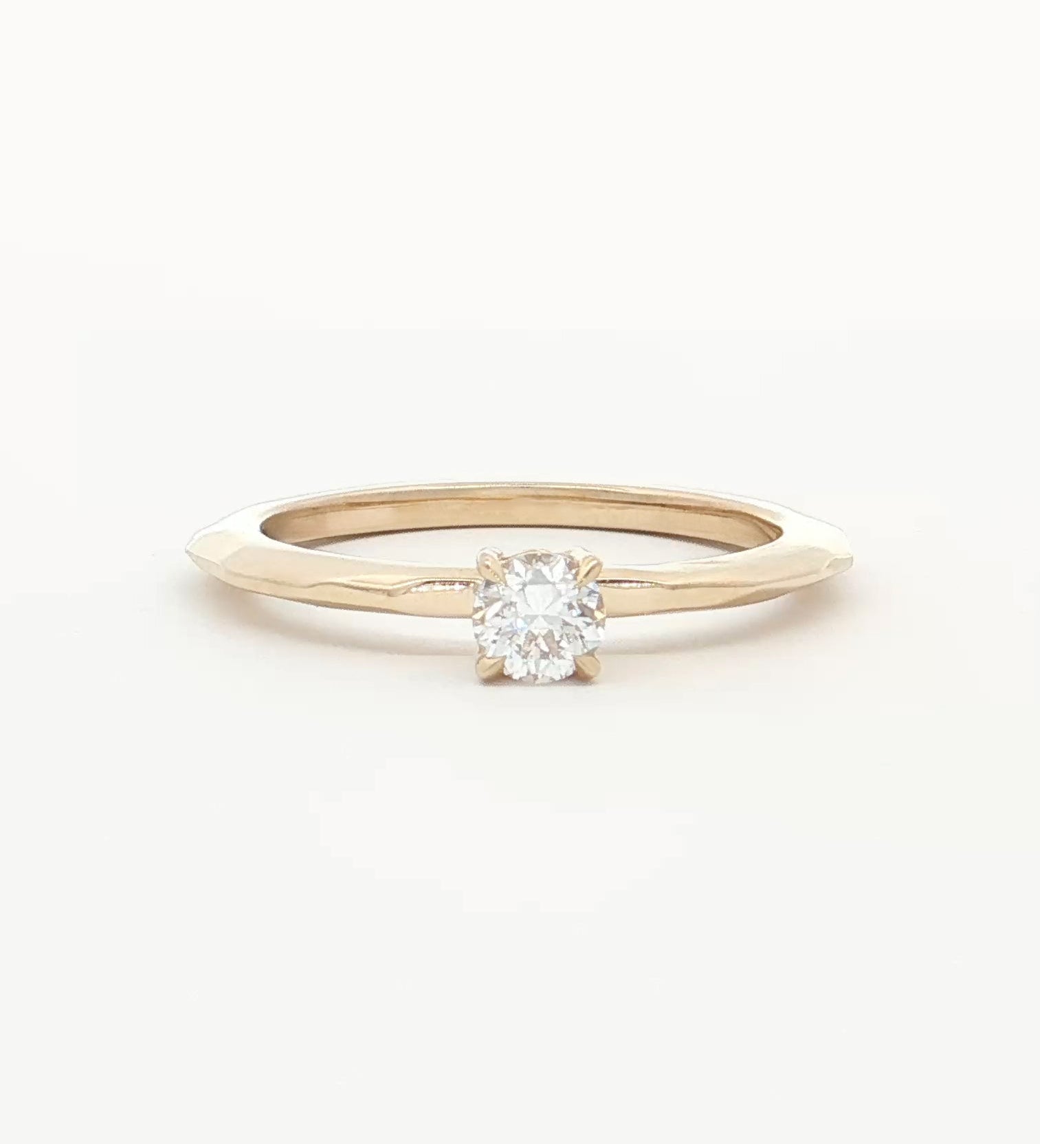 0.25 CT Round Solitaire Lab Grown Diamond Engagement Ring