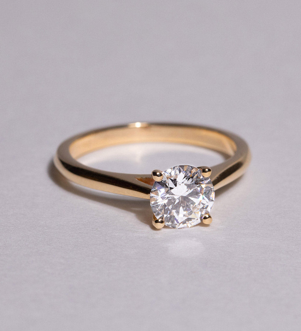 1 CT Round Solitaire Lab Grown Diamond Engagement Ring