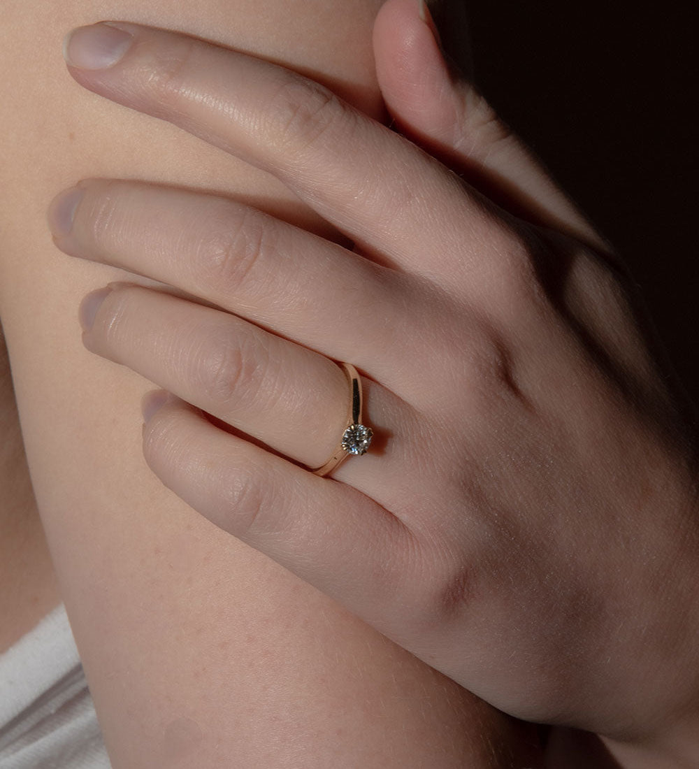 0.5 CT Round Solitaire Lab Grown Diamond Engagement Ring