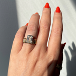 Emerald Half Bezel Lab Grown Diamond Engagement Ring