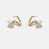 0.36 TCW Round Lab Grown Diamond Curved Earring