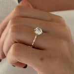 2 CT Round Halo & Pave Lab Grown Diamond Engagement Ring