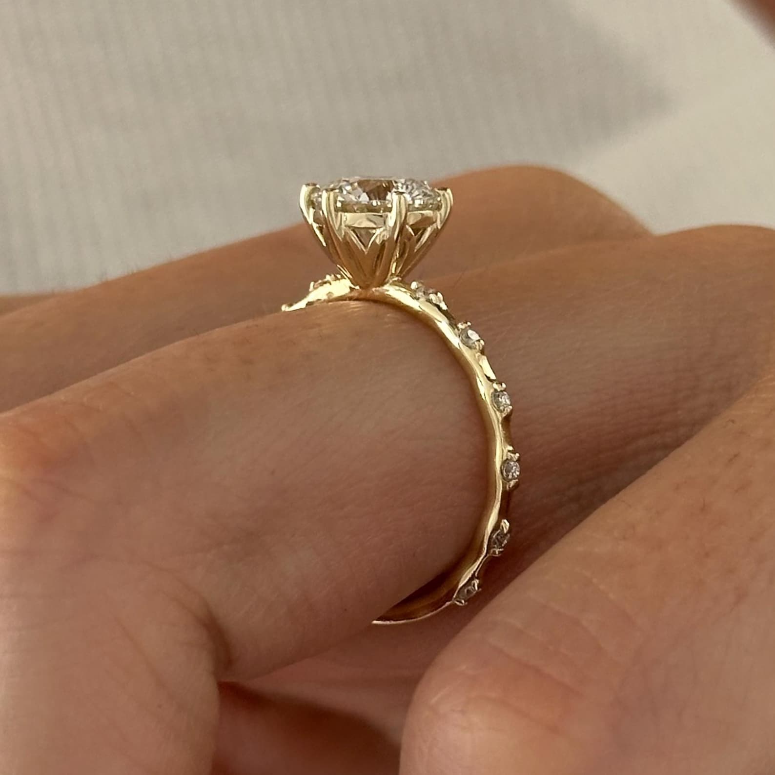 2 CT Round Halo & Pave Lab Grown Diamond Engagement Ring