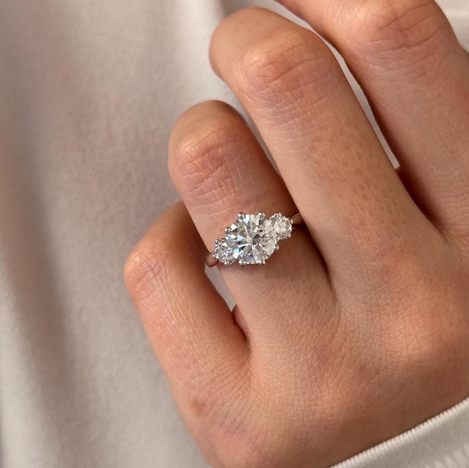2 CT Round Halo & Pave Lab Grown Diamond Engagement Ring