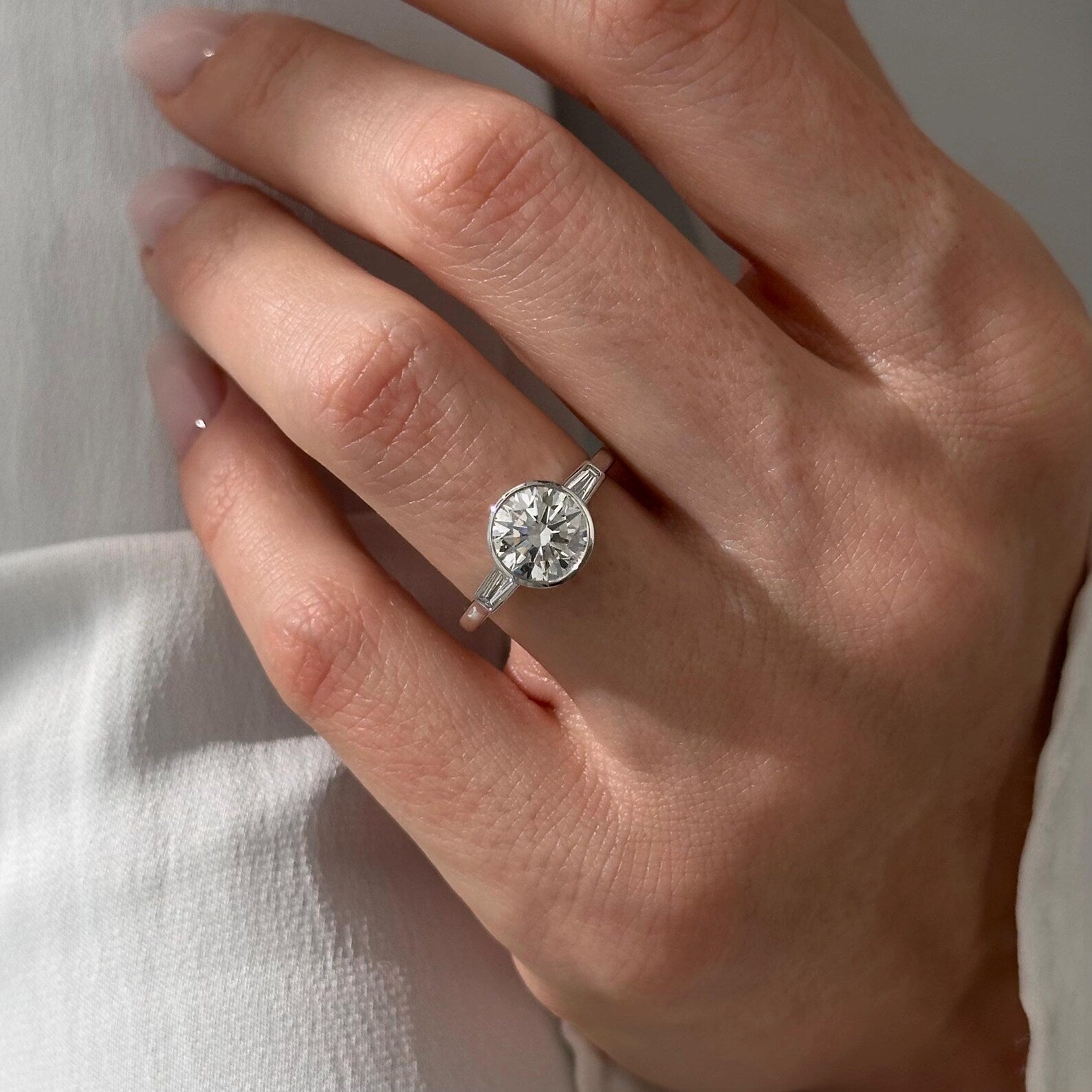 2 CT Round Halo & Pave Lab Grown Diamond Engagement Ring