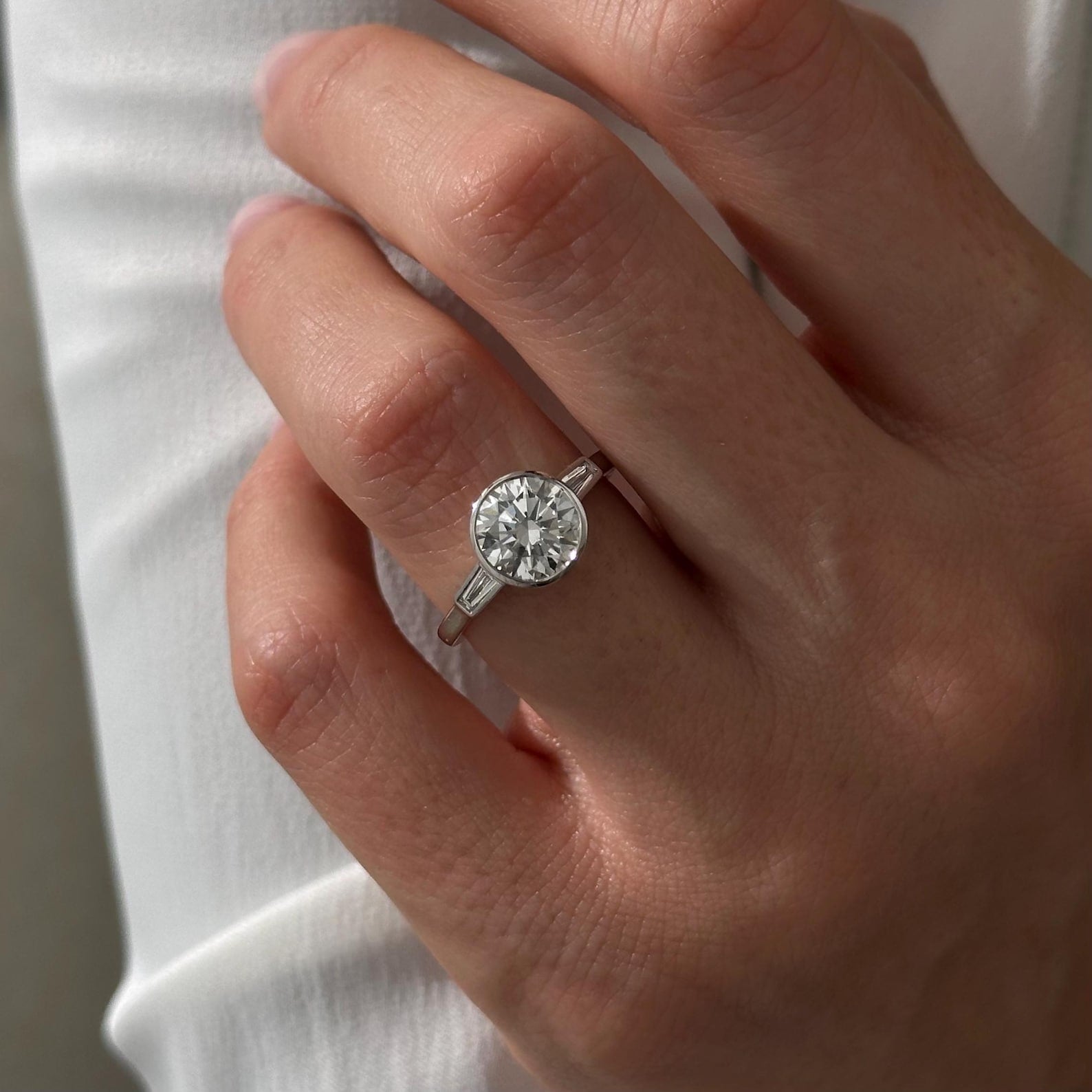 2 CT Round Halo & Pave Lab Grown Diamond Engagement Ring