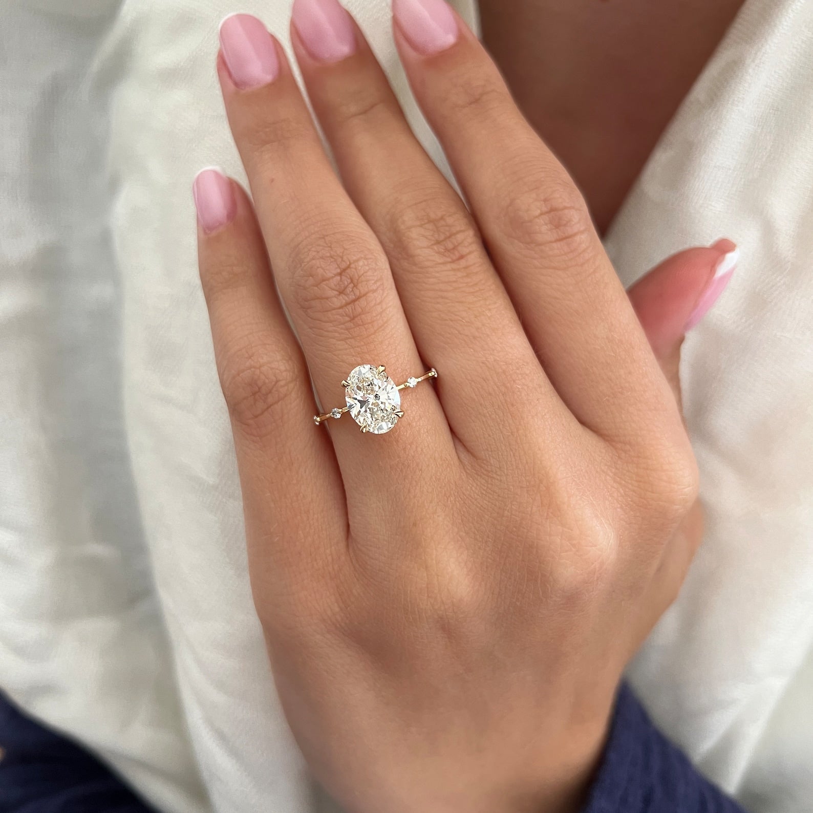 2 CT Round Halo & Pave Lab Grown Diamond Engagement Ring