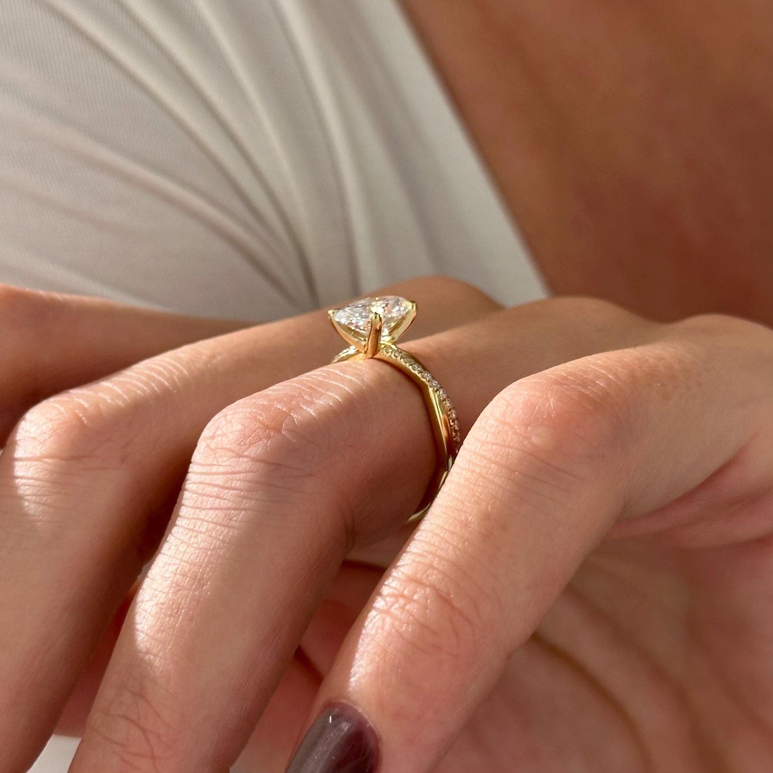 2 CT Round Halo & Pave Lab Grown Diamond Engagement Ring