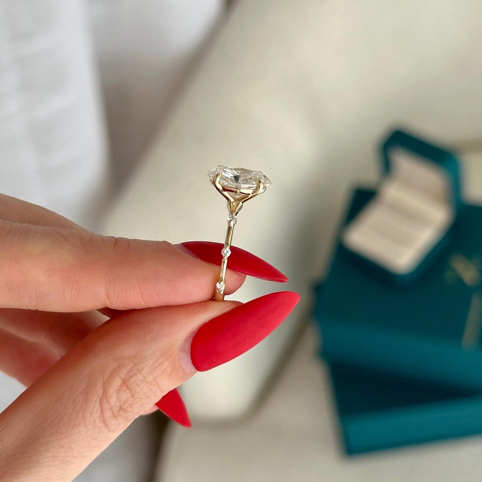 2 CT Round Halo & Pave Lab Grown Diamond Engagement Ring