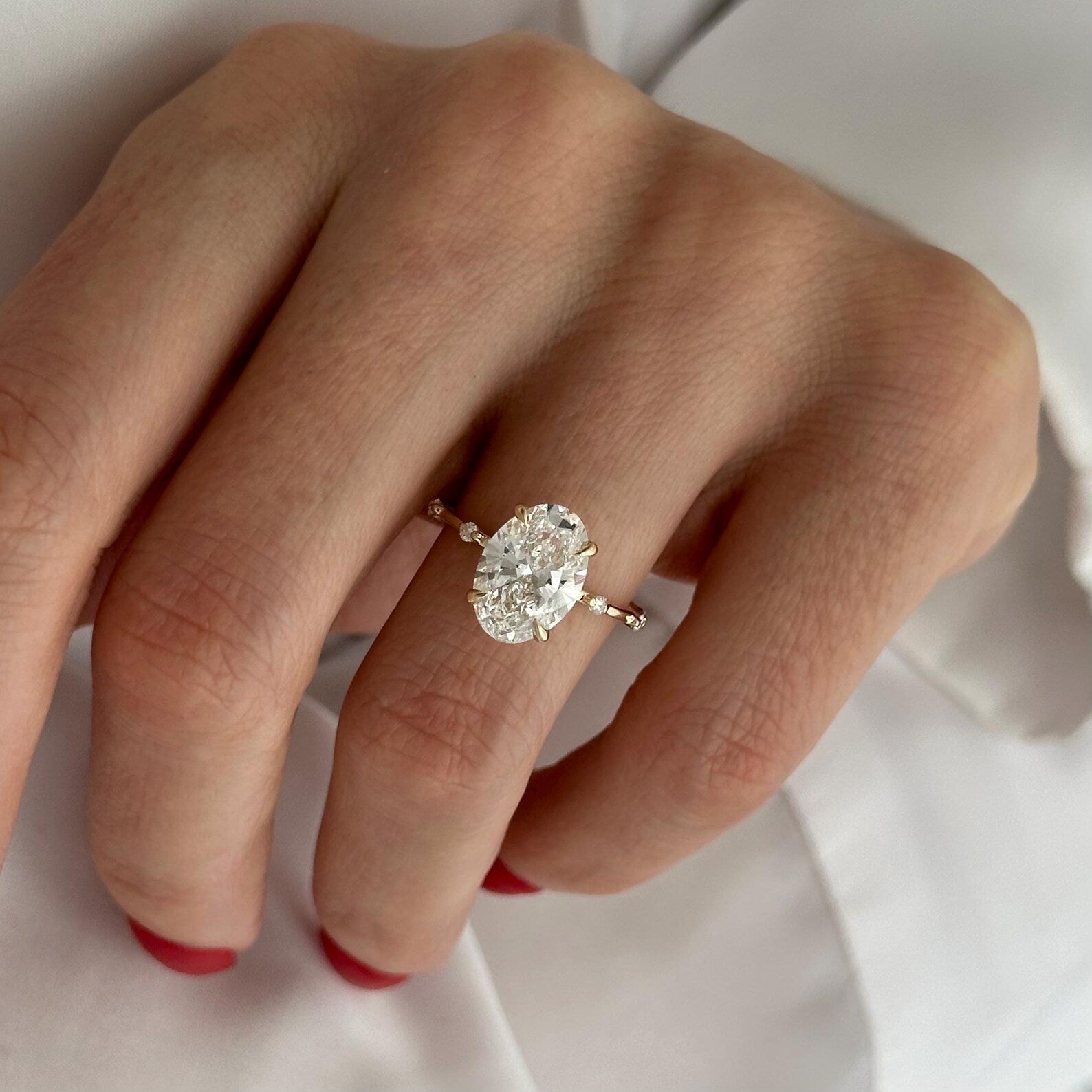 2 CT Round Halo & Pave Lab Grown Diamond Engagement Ring